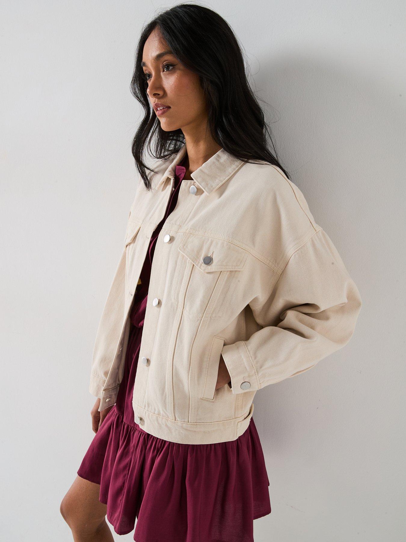 Image 5 of 6 of V by Very Boyfriend Denim Jacket - Ecru