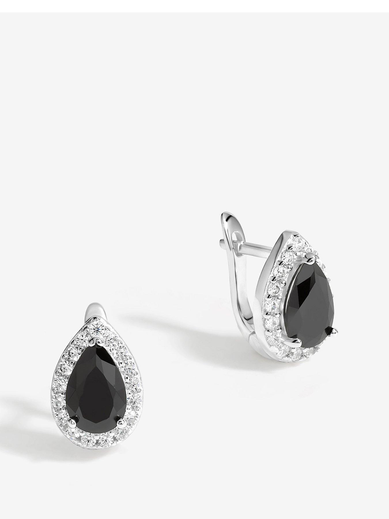 simply-silver-simply-silver-sterling-silver-925-cubic-zirconia-peardrop-jet-halo-drop-earrings