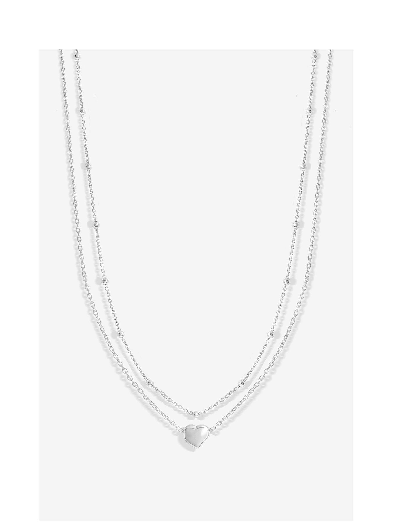 simply-silver-simply-silver-sterling-silver-925-polished-double-row-station-heart-necklace