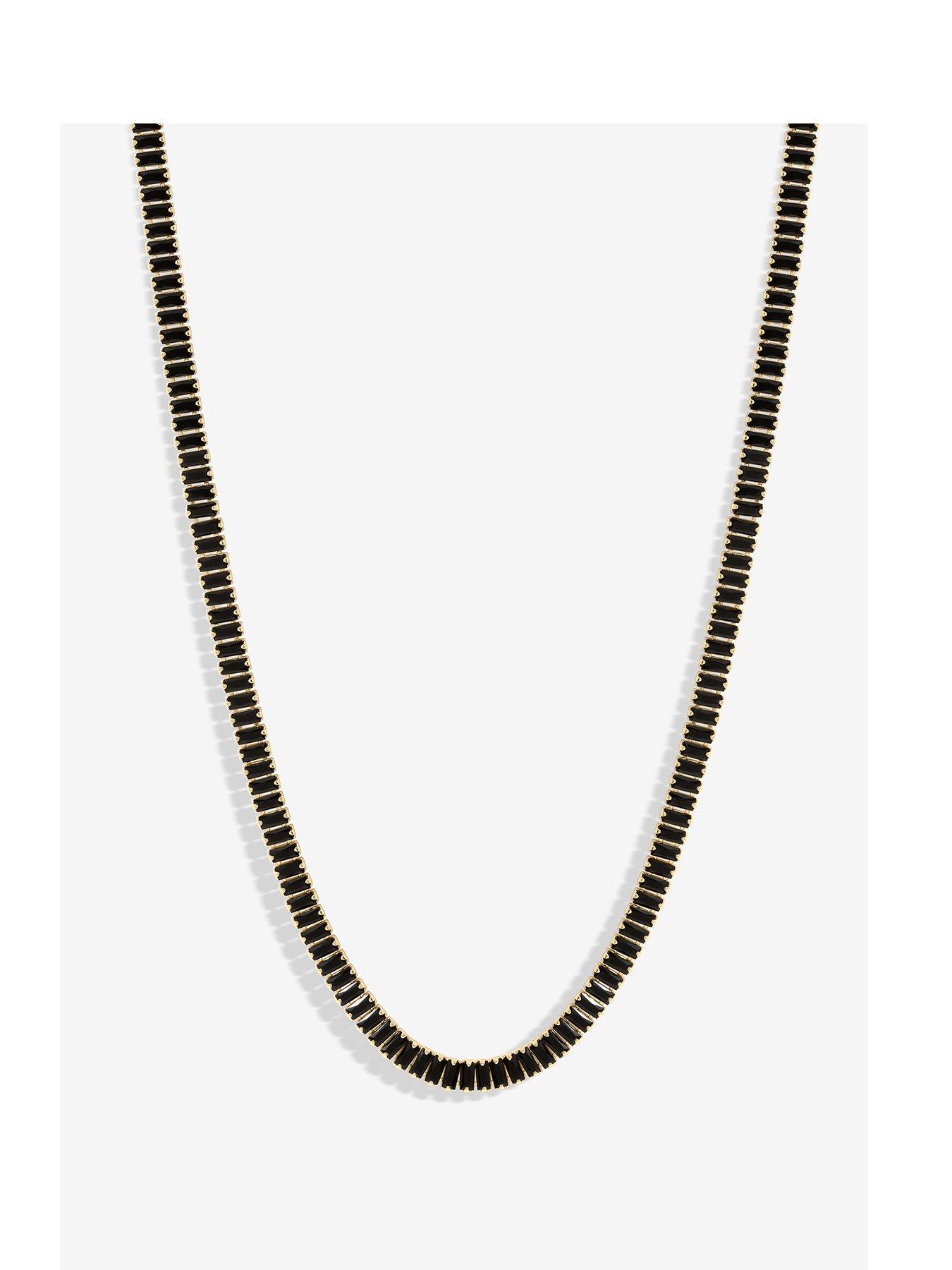 inicio-inicio-gold-plated-jet-baguette-stone-tennis-necklace