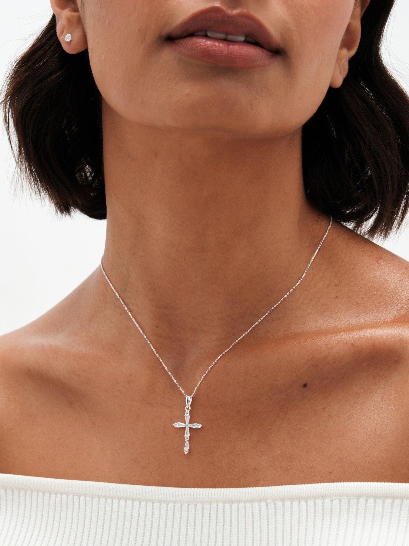 simply-silver-simply-silver-sterling-silver-925-cubic-zirconia-cross-pendantstillFront