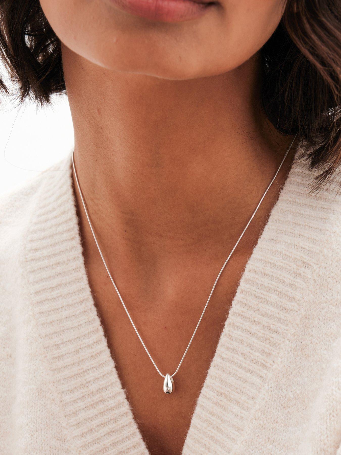 simply-silver-simply-silver-sterling-silver-925-polished-nugget-necklacestillFront