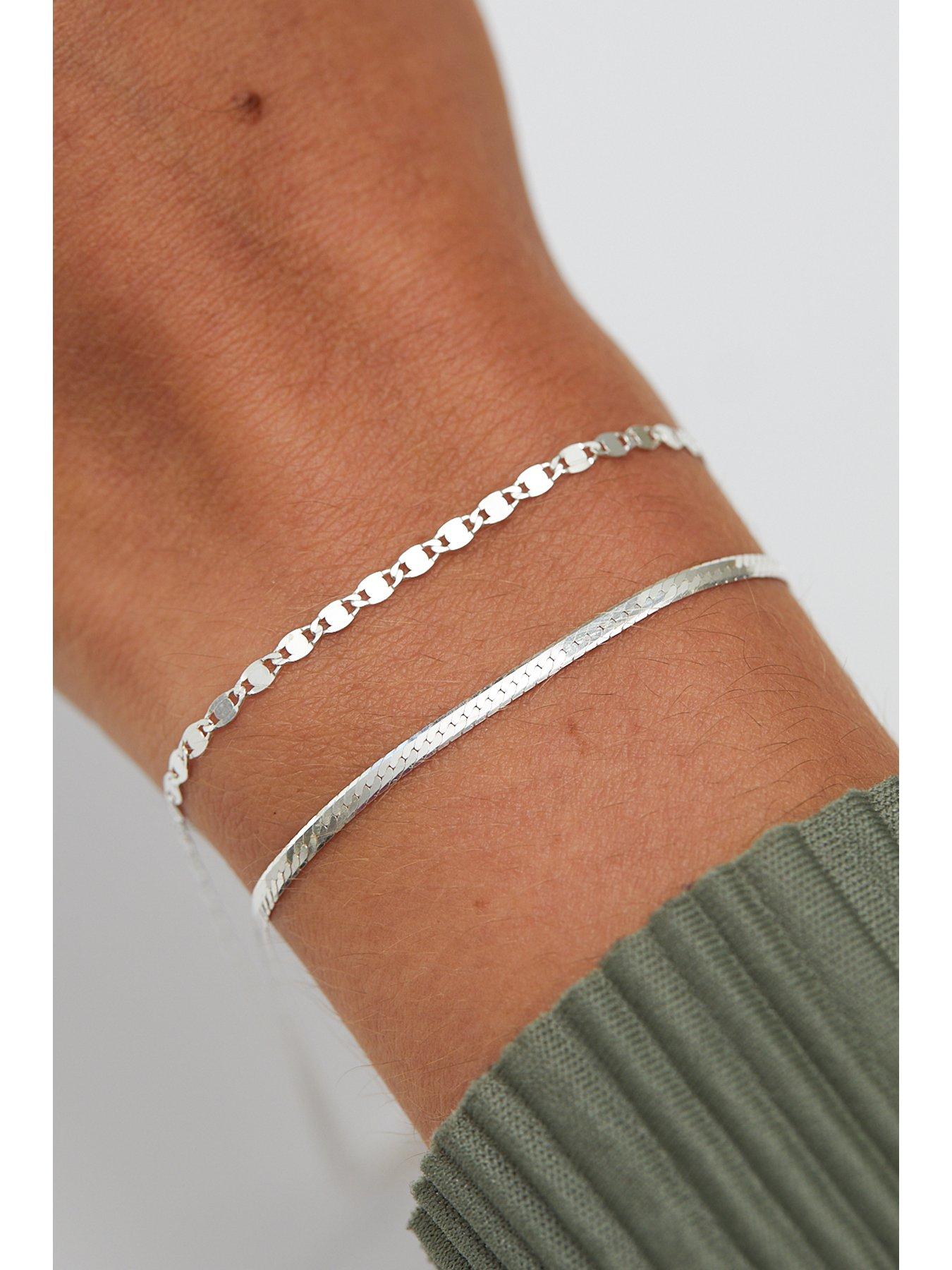 simply-silver-simply-silver-sterling-silver-925-polished-textured-double-chain-braceletstillFront