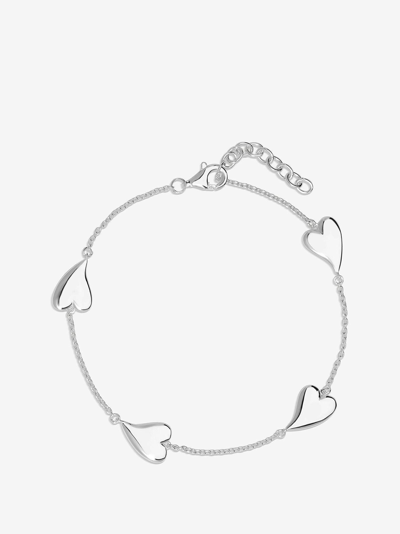 simply-silver-simply-silver-sterling-silver-925-silver-tapered-heart-station-bracelet