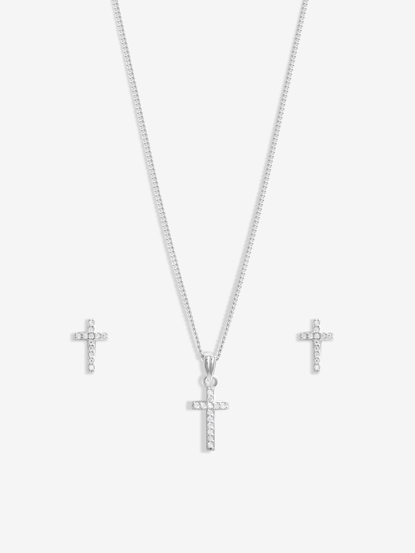 Image 2 of 2 of Simply Silver Simply Silver Sterling Silver 925 Cubic Zirconia Crescent Set - Gift Boxed