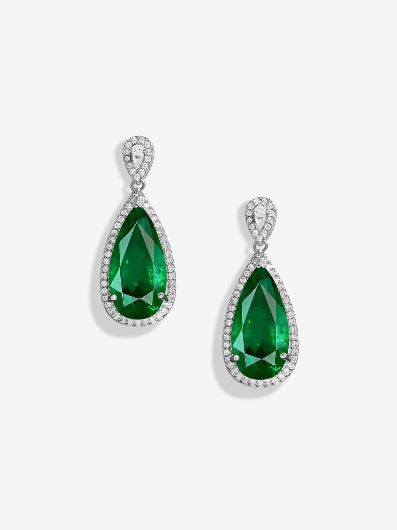 jon-richard-jon-richard-rhodium-plated-emerald-cubic-zirconia-pear-drop-earringsback