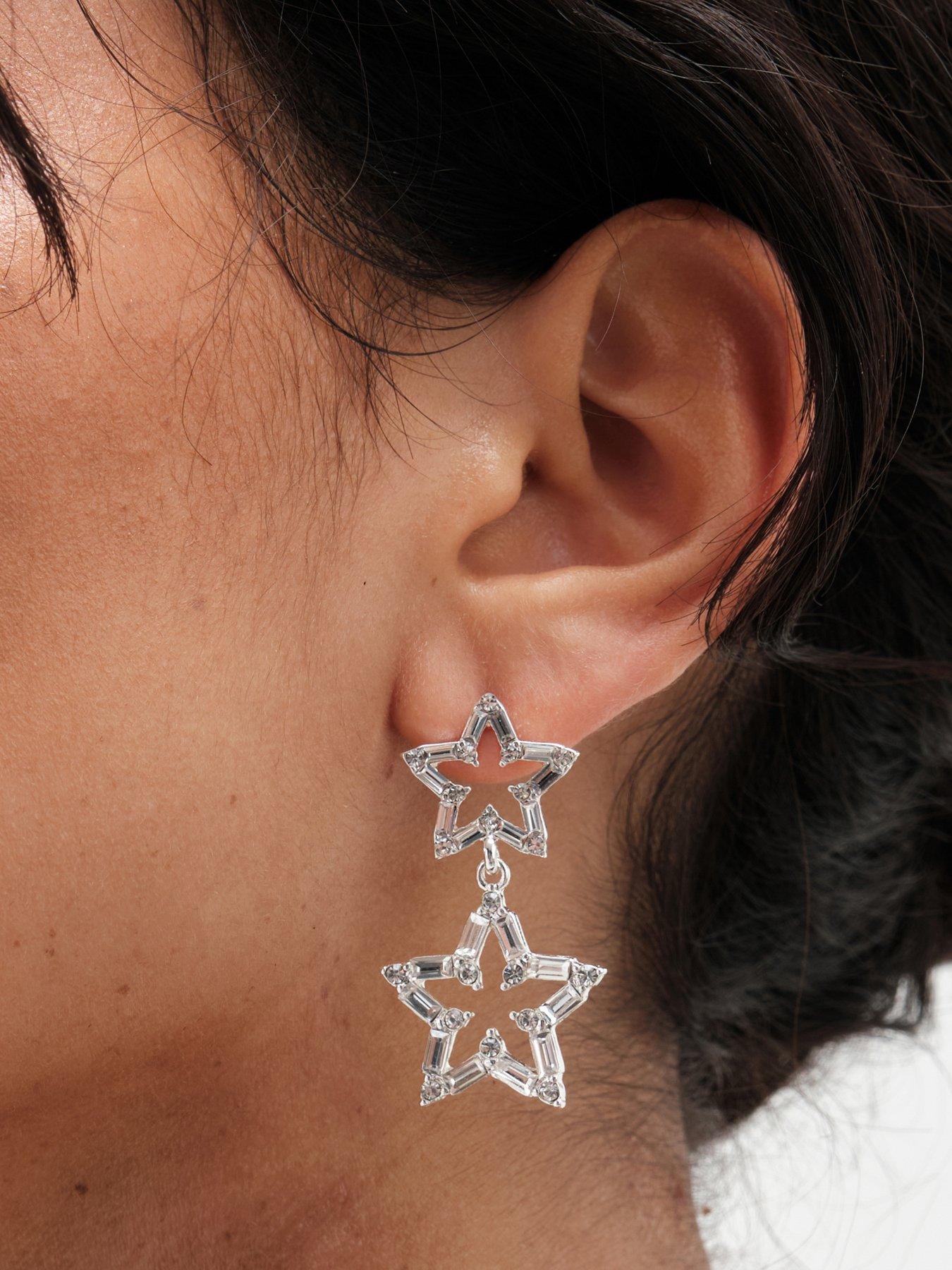 mood-mood-silver-crystal-baguette-double-star-drop-earringsstillFront