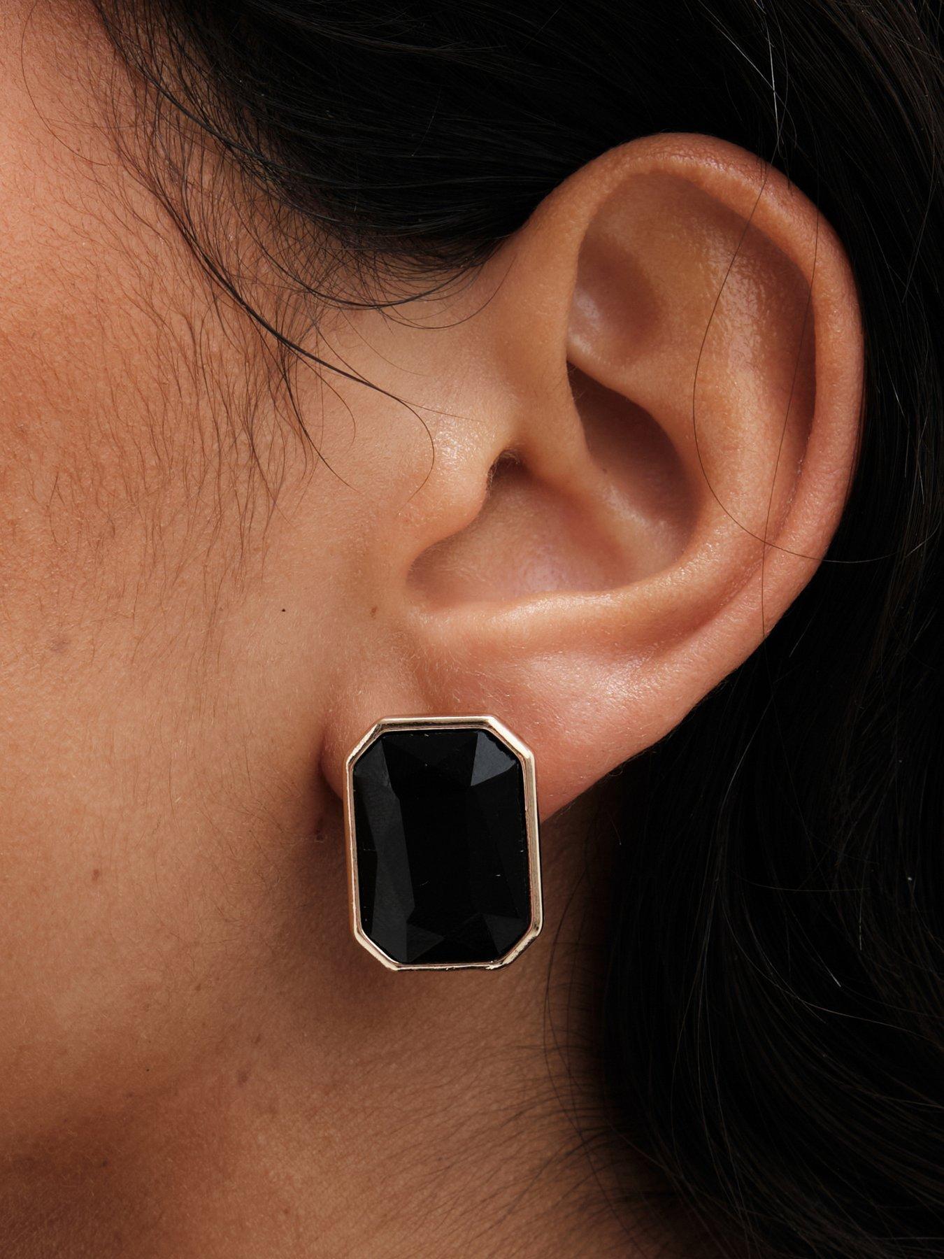 mood-mood-gold-black-facet-statement-stud-earringsstillFront