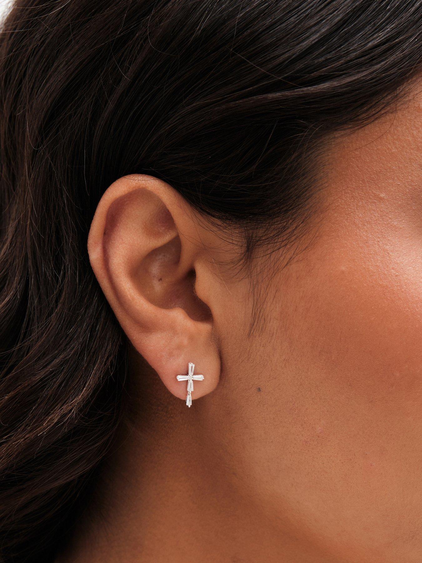 simply-silver-simply-silver-sterling-silver-925-cubic-zirconia-fine-cross-sud-earringsstillFront