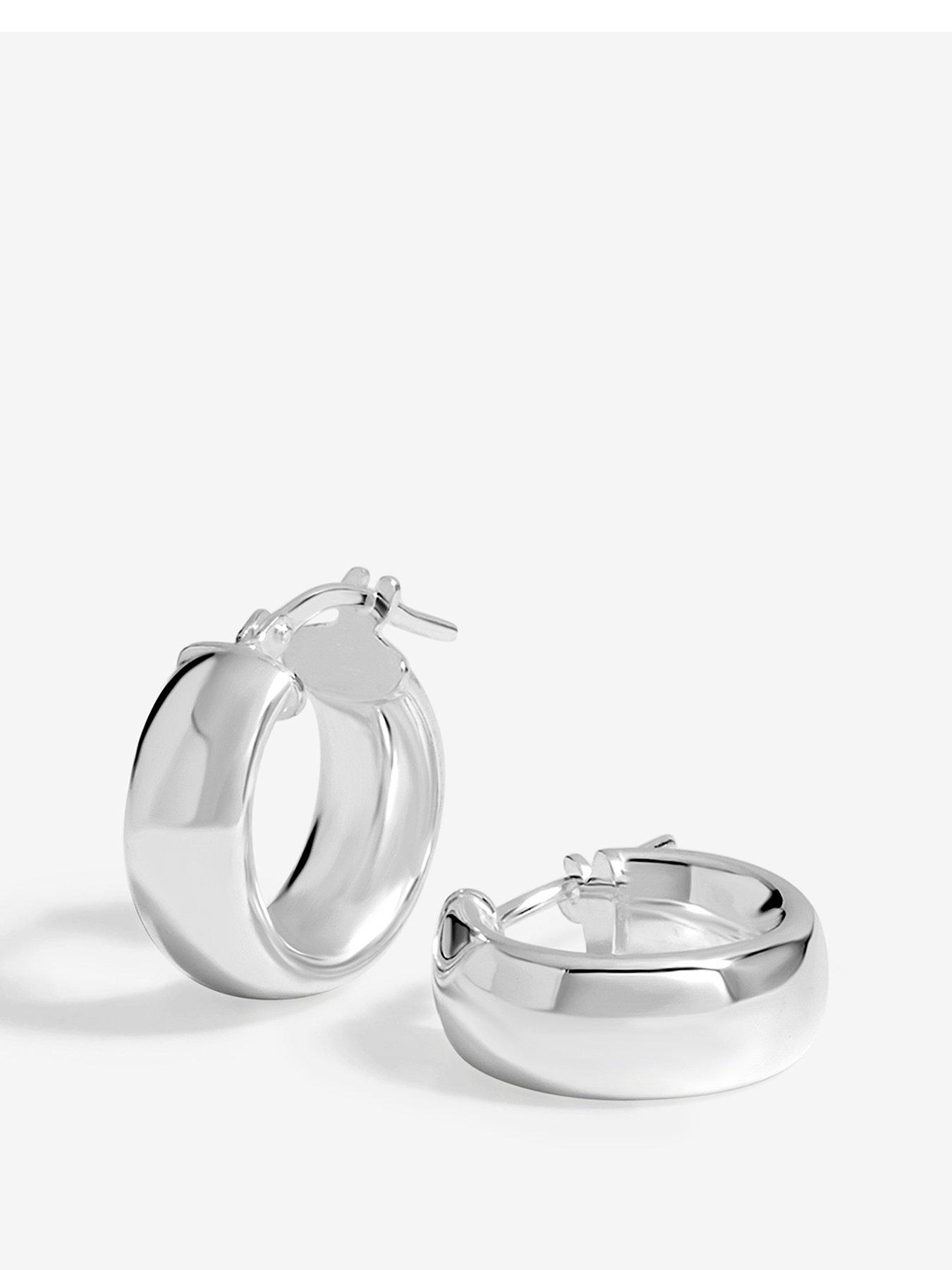 simply-silver-simply-silver-sterling-silver-925-polished-chubby-mini-hoop-earrings