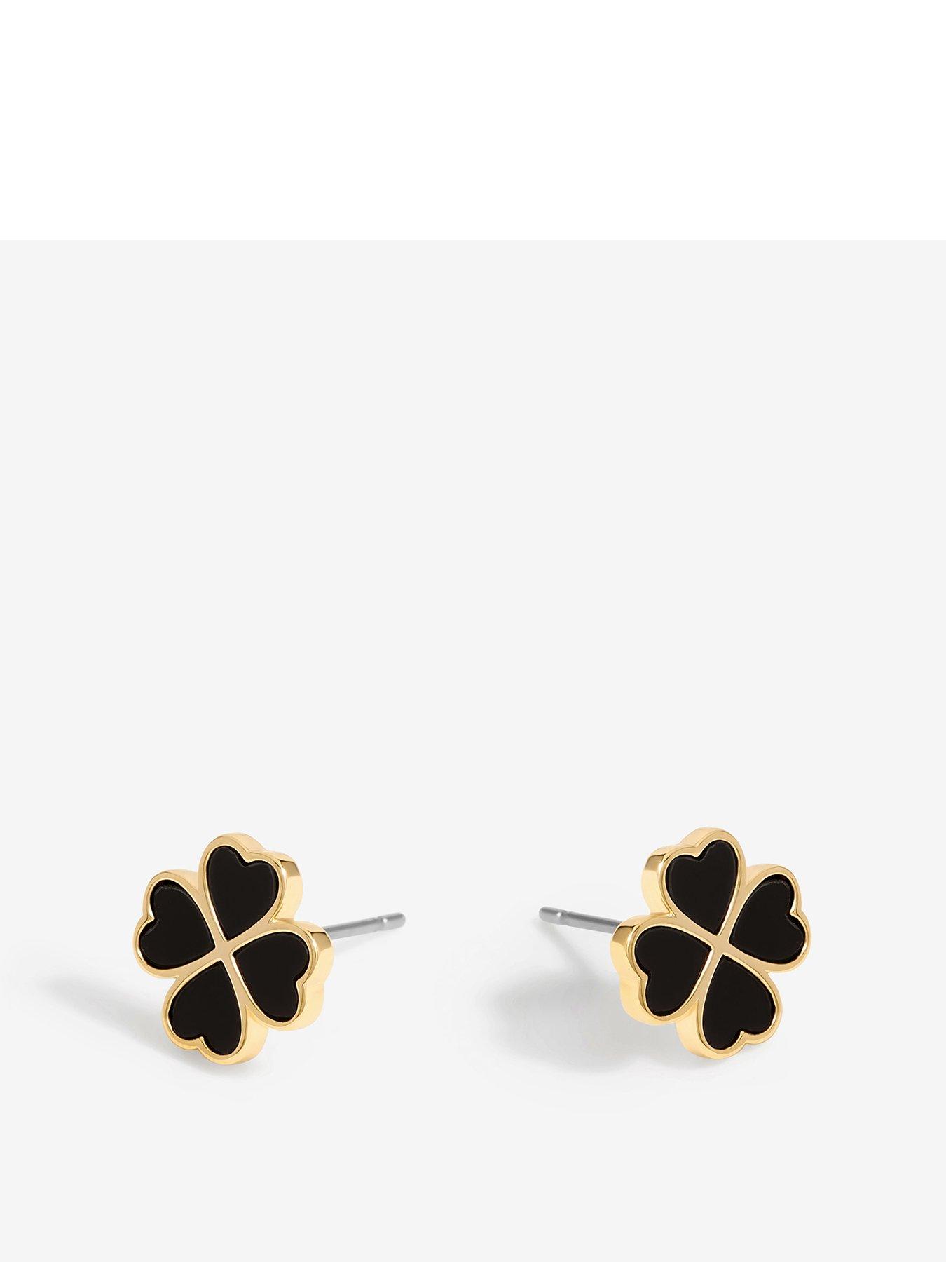 jon-richard-jon-richard-gold-plated-and-jet-enamel-clover-stud-earrings