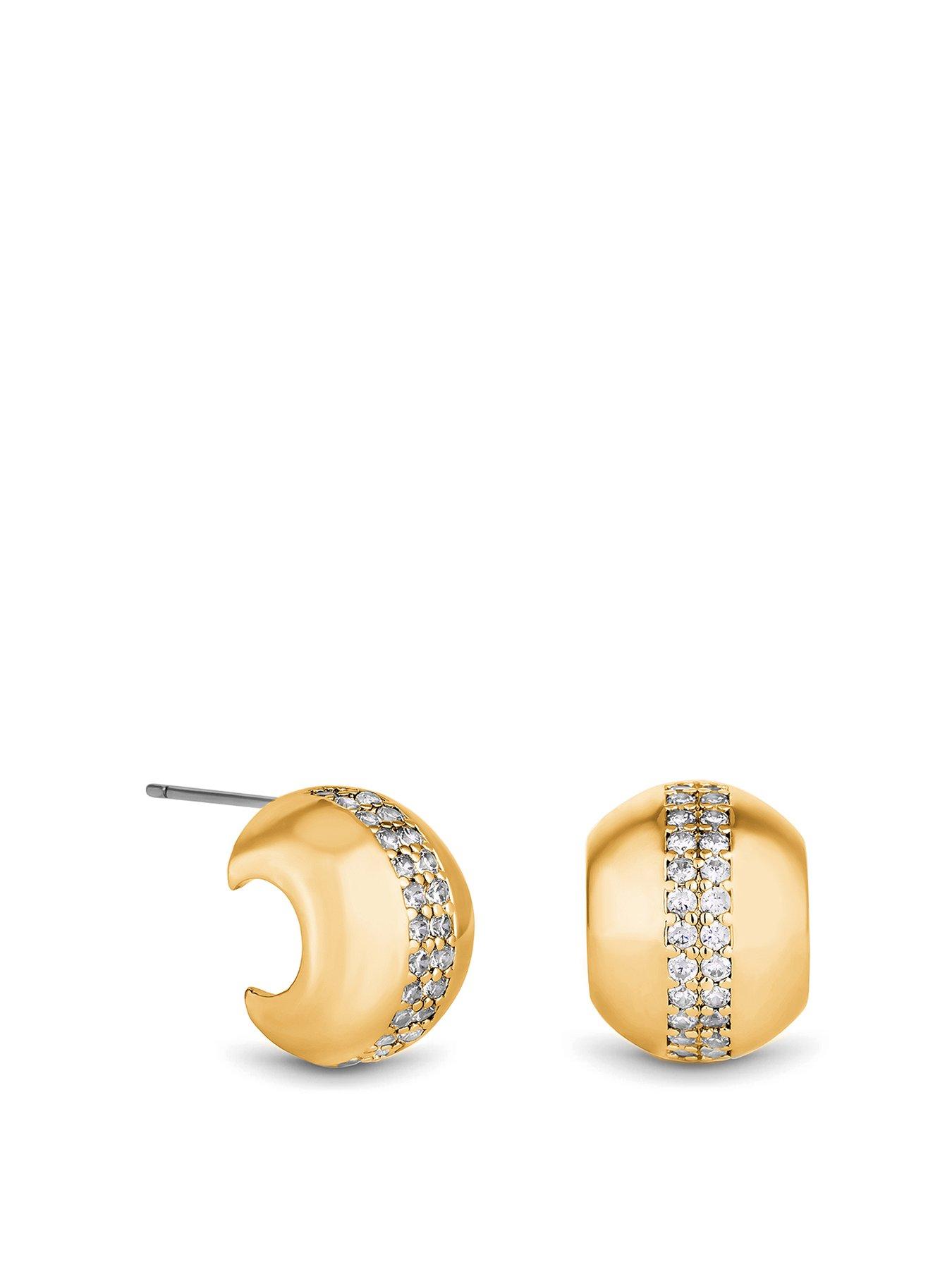 jon-richard-jon-richard-gold-polished-crystal-dome-stud-earrings