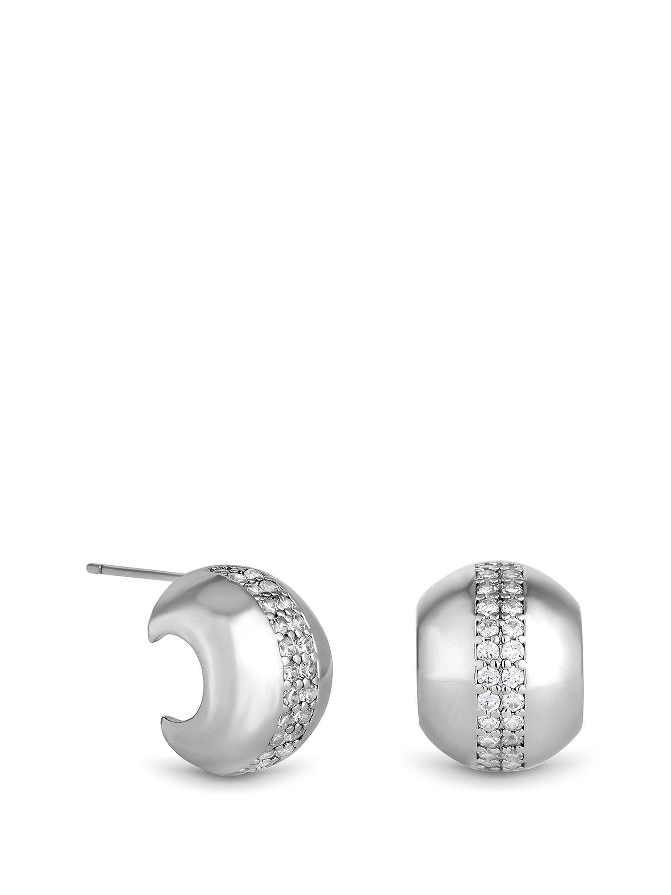 jon-richard-jon-richard-silver-polished-crystal-dome-stud-earrings