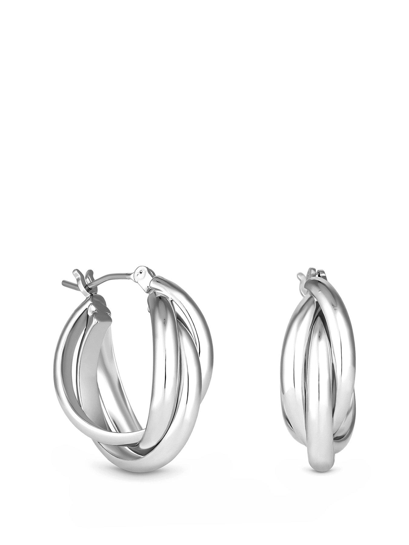 jon-richard-jon-richard-silver-polished-interlocking-hoop-earrings