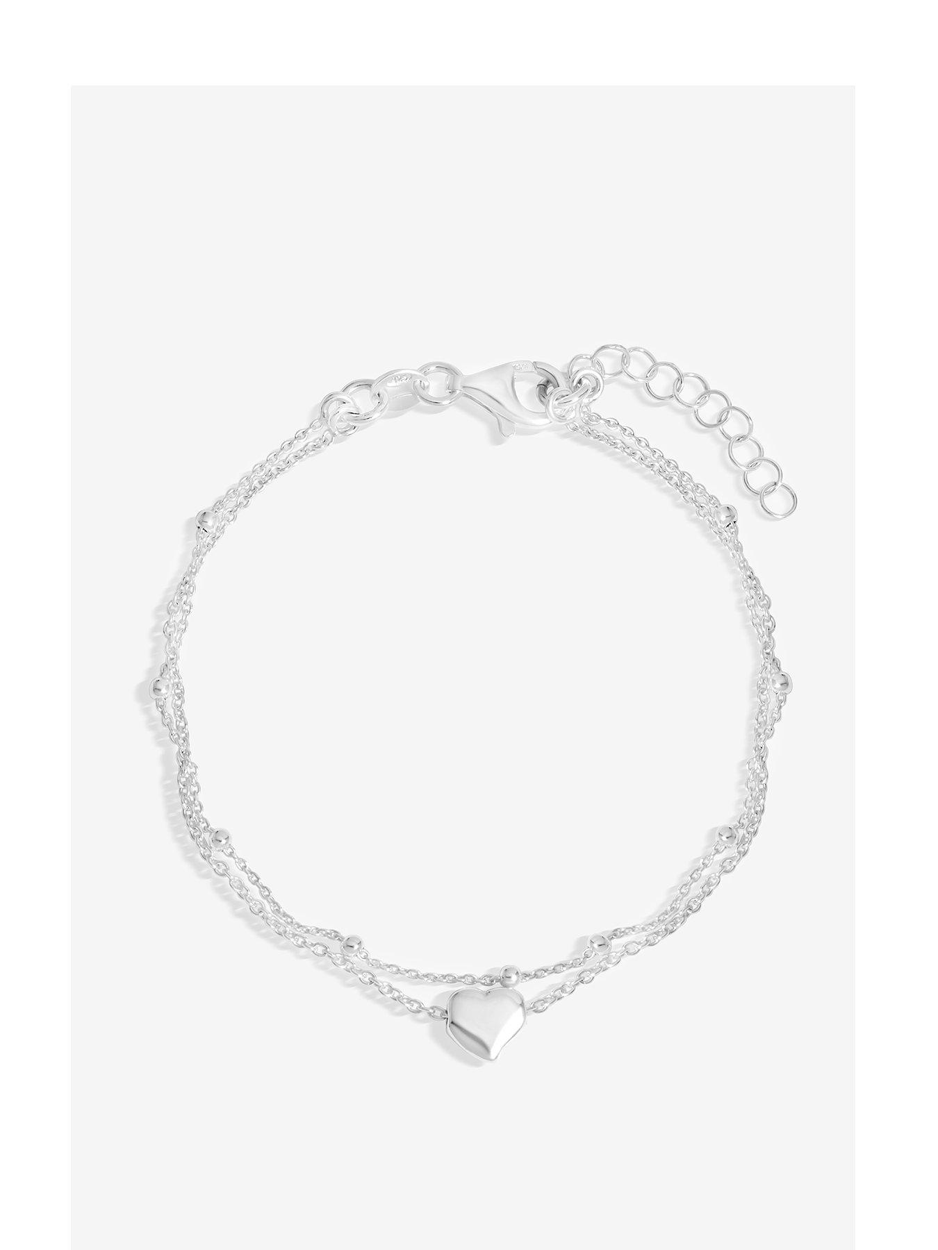 simply-silver-simply-silver-sterling-silver-925-polished-double-row-station-heart-bracelet