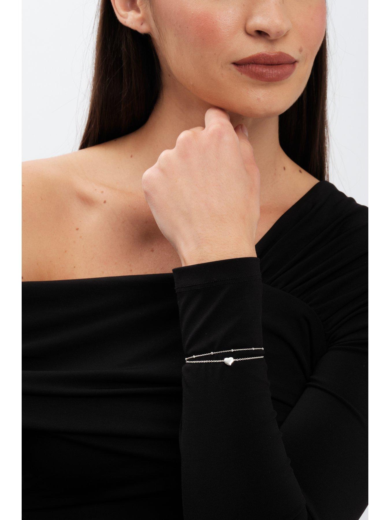 simply-silver-simply-silver-sterling-silver-925-polished-double-row-station-heart-braceletback