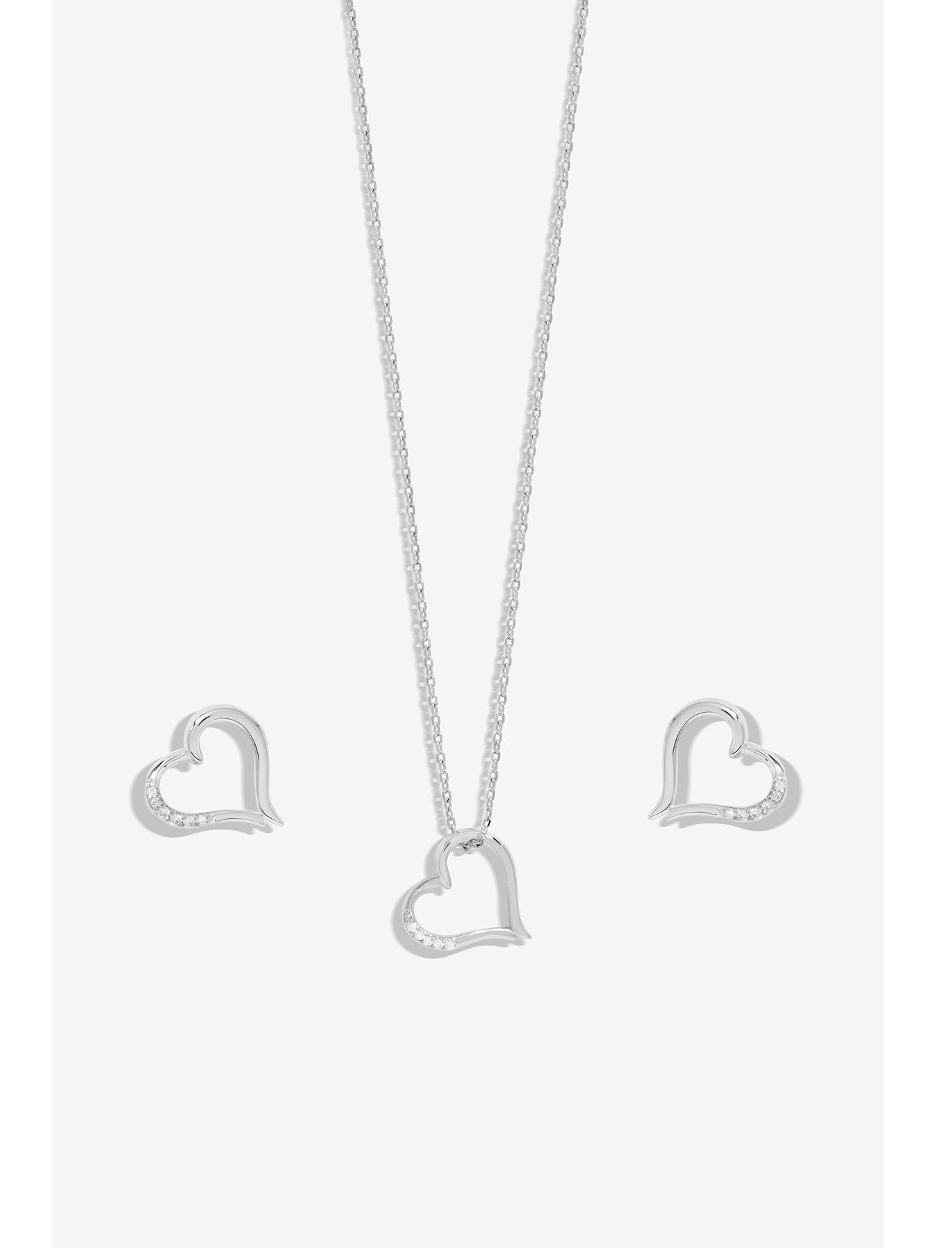 Image 2 of 4 of Inicio Inicio Silver Plated Heart Pendant Set - Gift Box