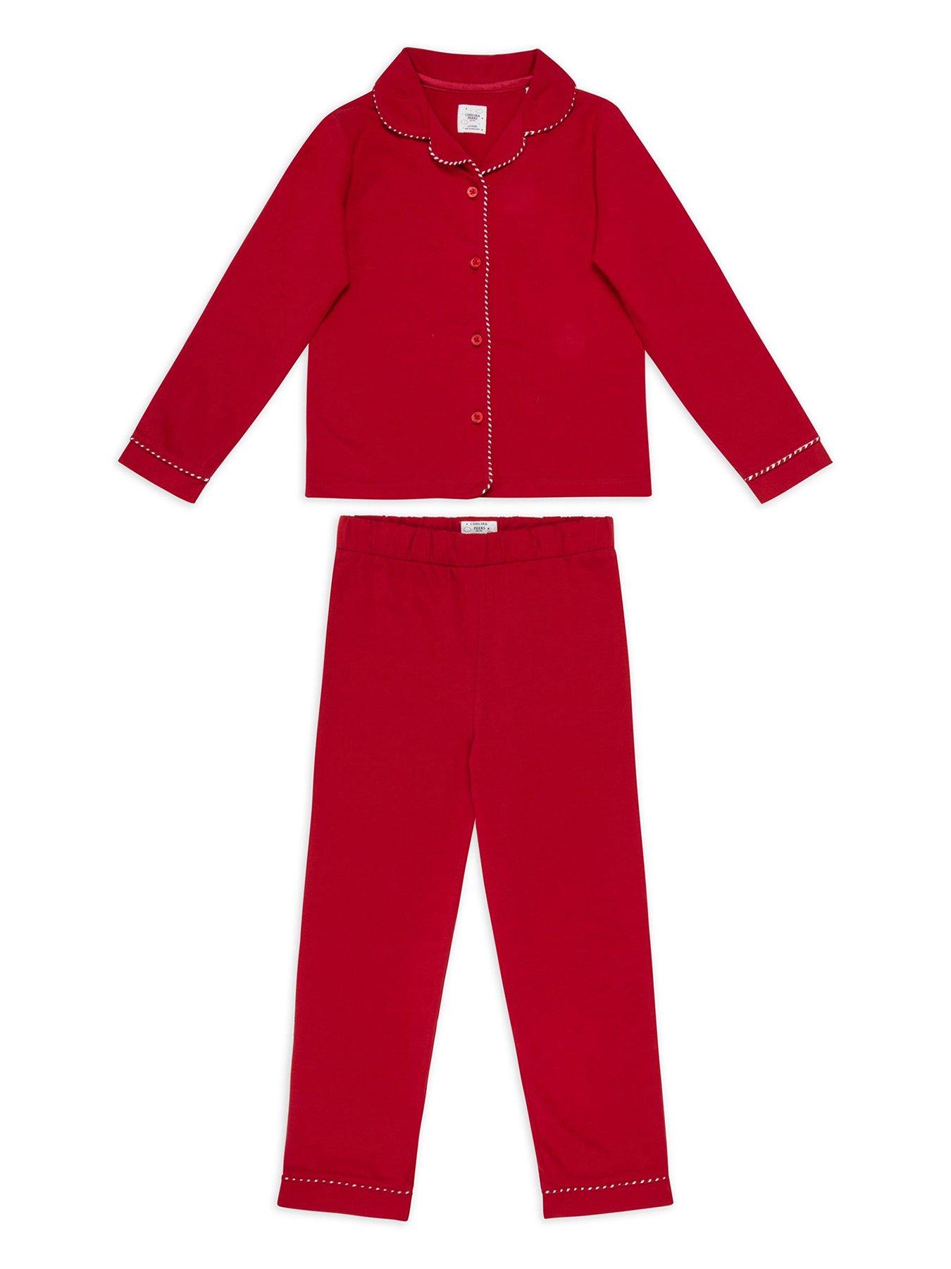 chelsea-peers-chelsea-peers-kids-cotton-christmas-candy-cane-stripe-trim-long-pyjama-set