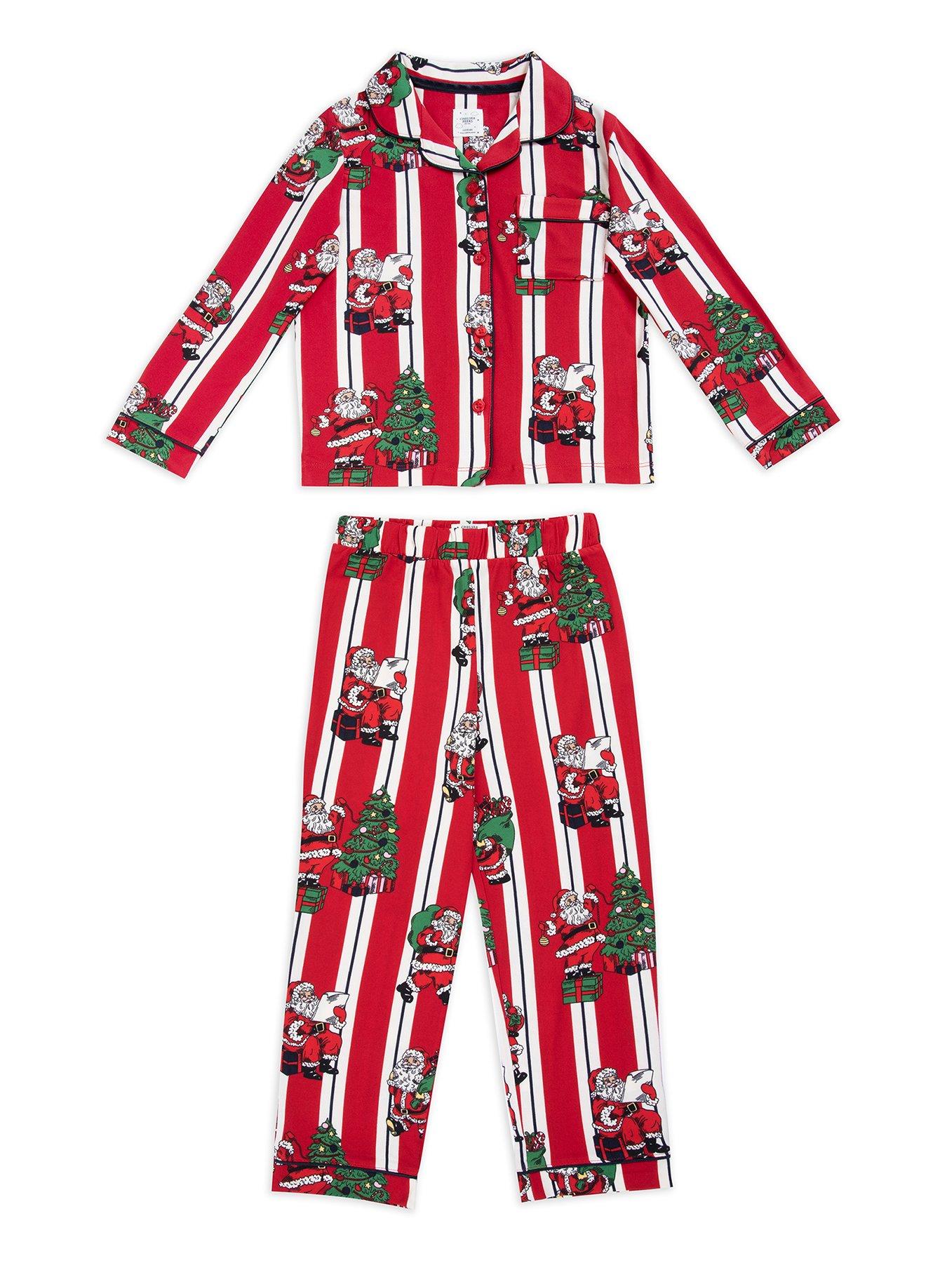 chelsea-peers-chelsea-peers-kids-christmas-santa-stripe-print-long-pyjama-set