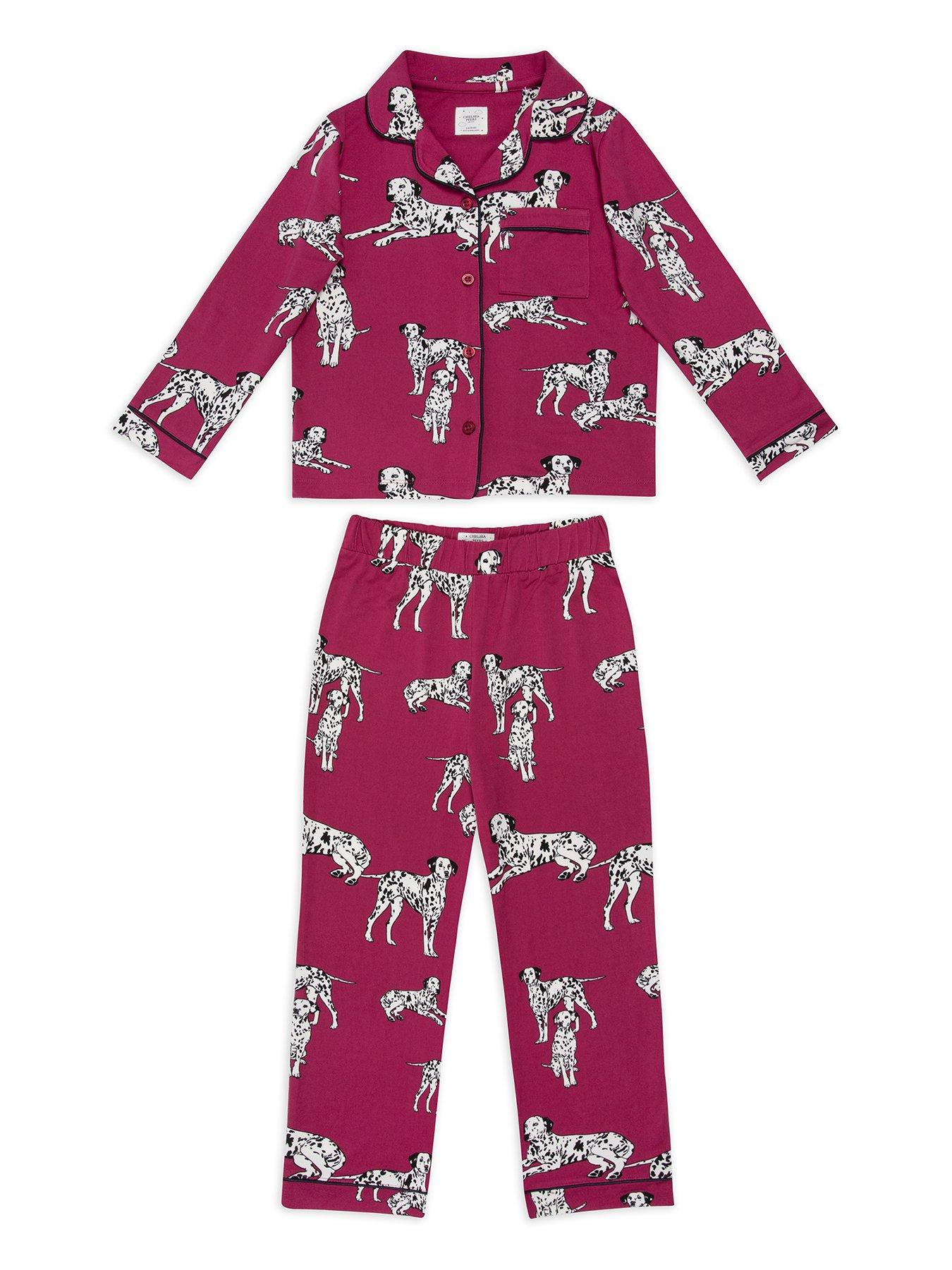 chelsea-peers-chelsea-peers-kids-dalmation-dog-print-button-up-long-pyjama-set