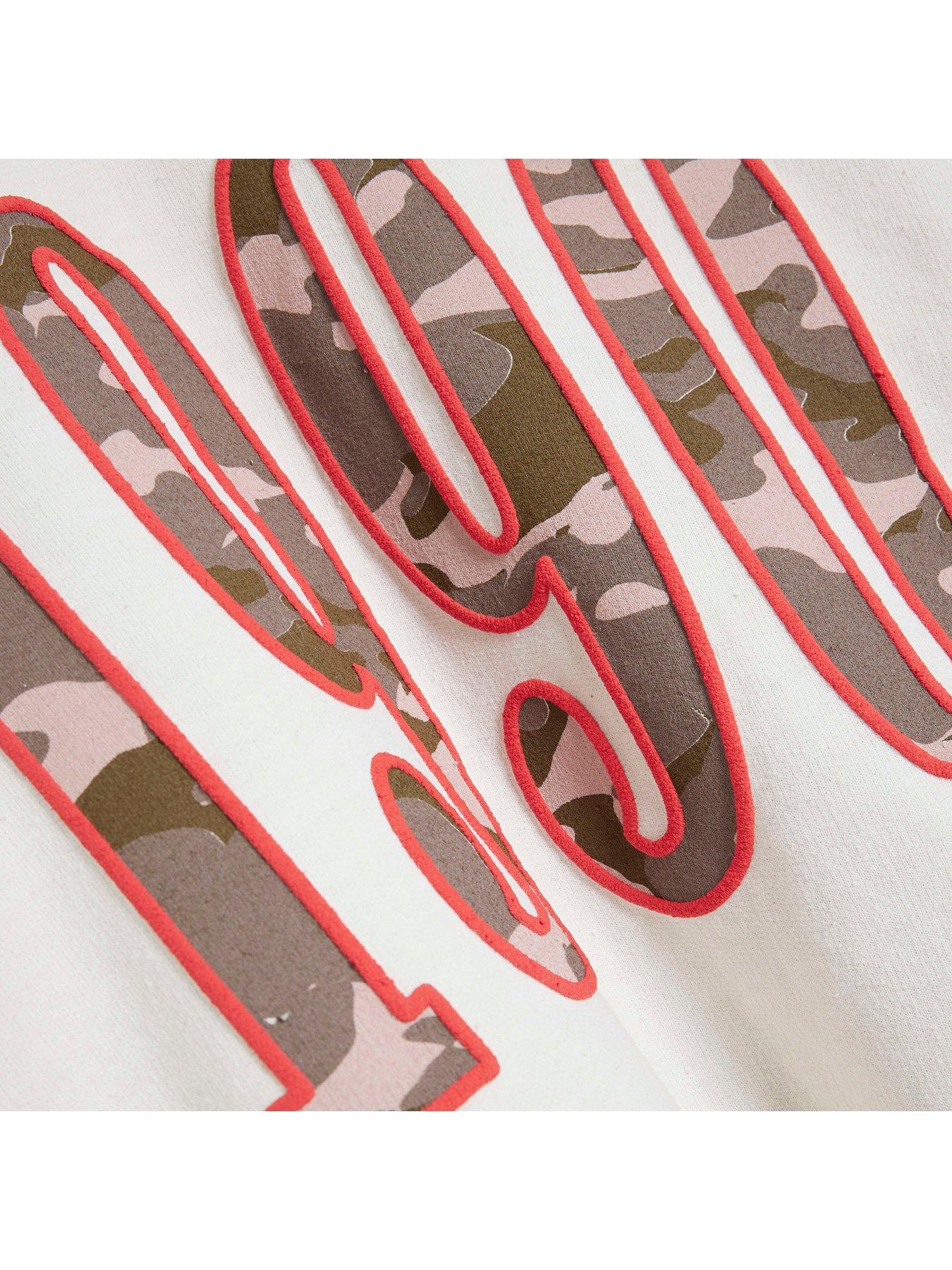 Image 5 of 5 of River Island Camo Slogan Sweatshirt - Cream