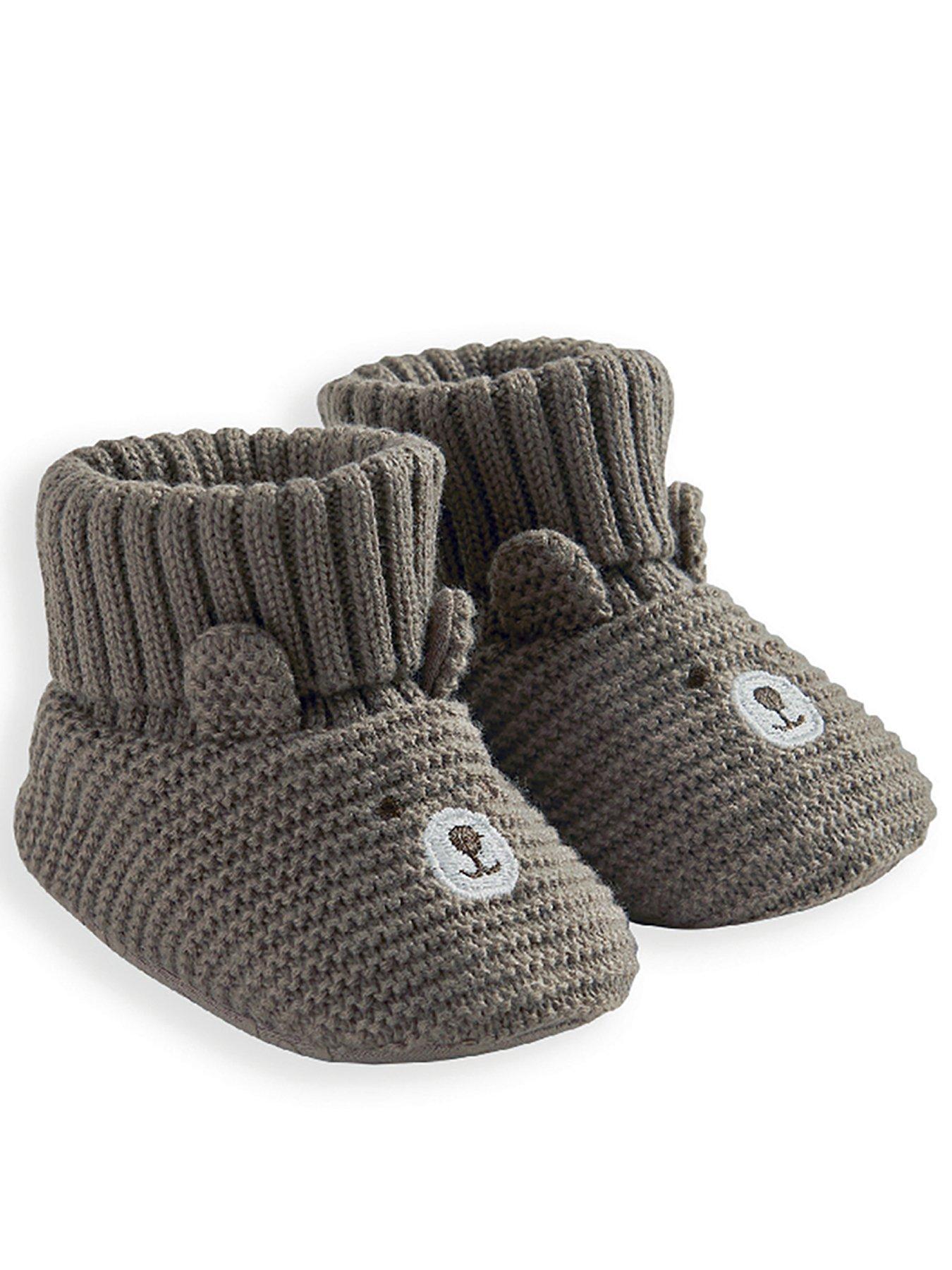 mamas-papas-baby-unisex-teddy-bear-booties-brown