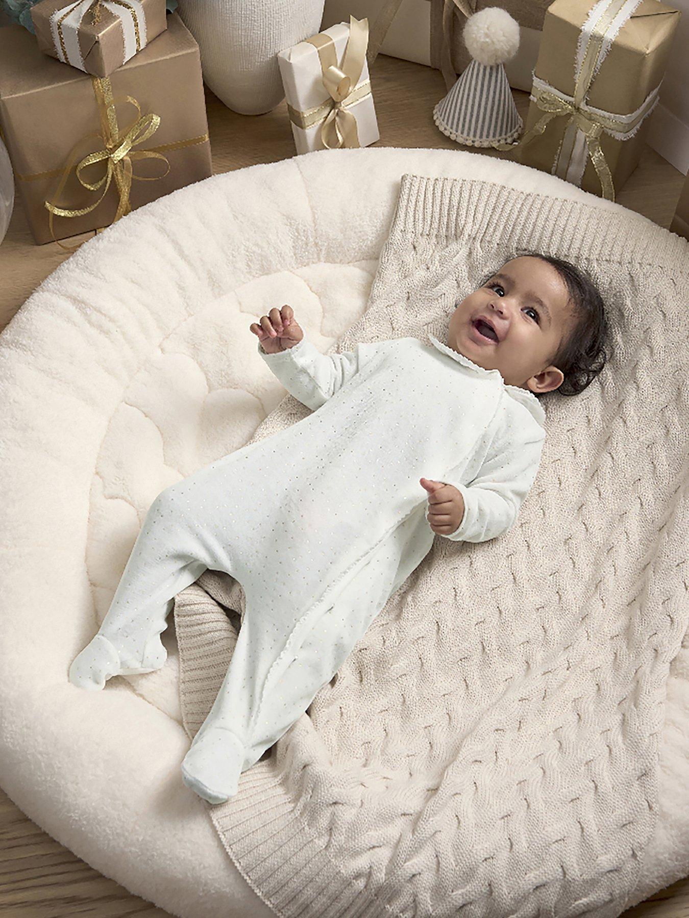 mamas-papas-baby-girls-velour-speckle-sleepsuit-whitefront