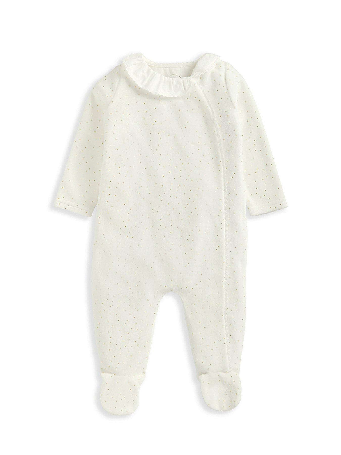 mamas-papas-baby-girls-velour-speckle-sleepsuit-whitestillFront