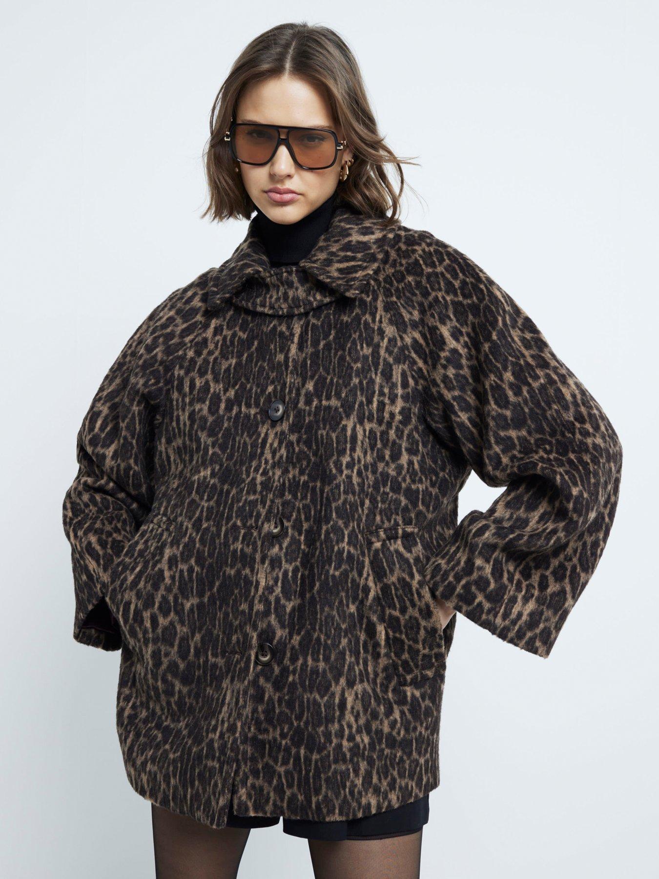 river-island-leopard-funnel-neck-coat-dark-brownfront