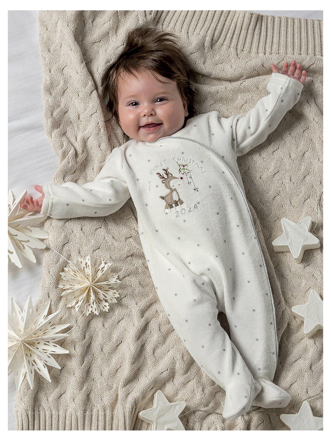 mamas-papas-baby-unisex-my-first-christmas-velour-sleepsuit-white