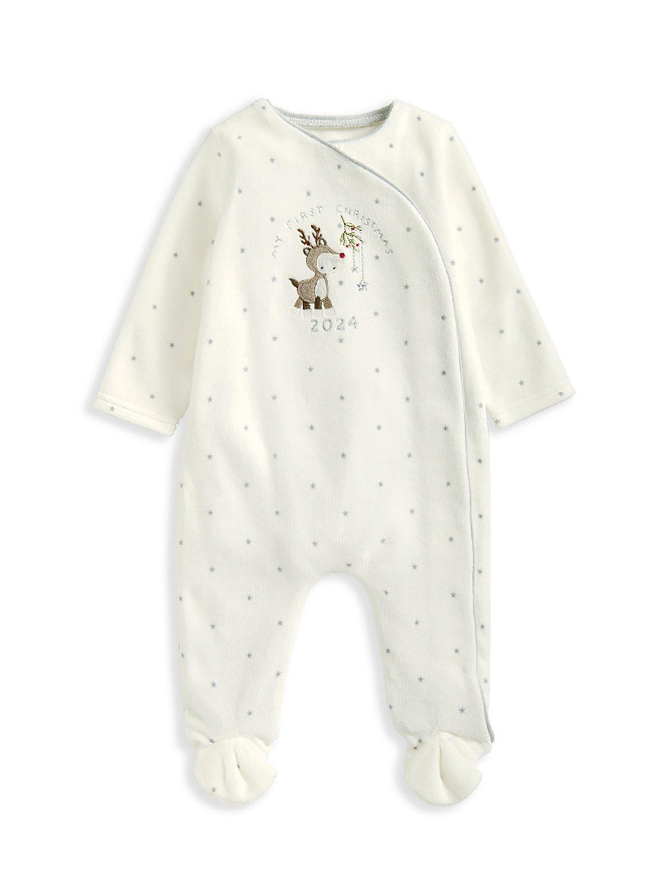 mamas-papas-baby-unisex-my-first-christmas-velour-sleepsuit-whitestillFront