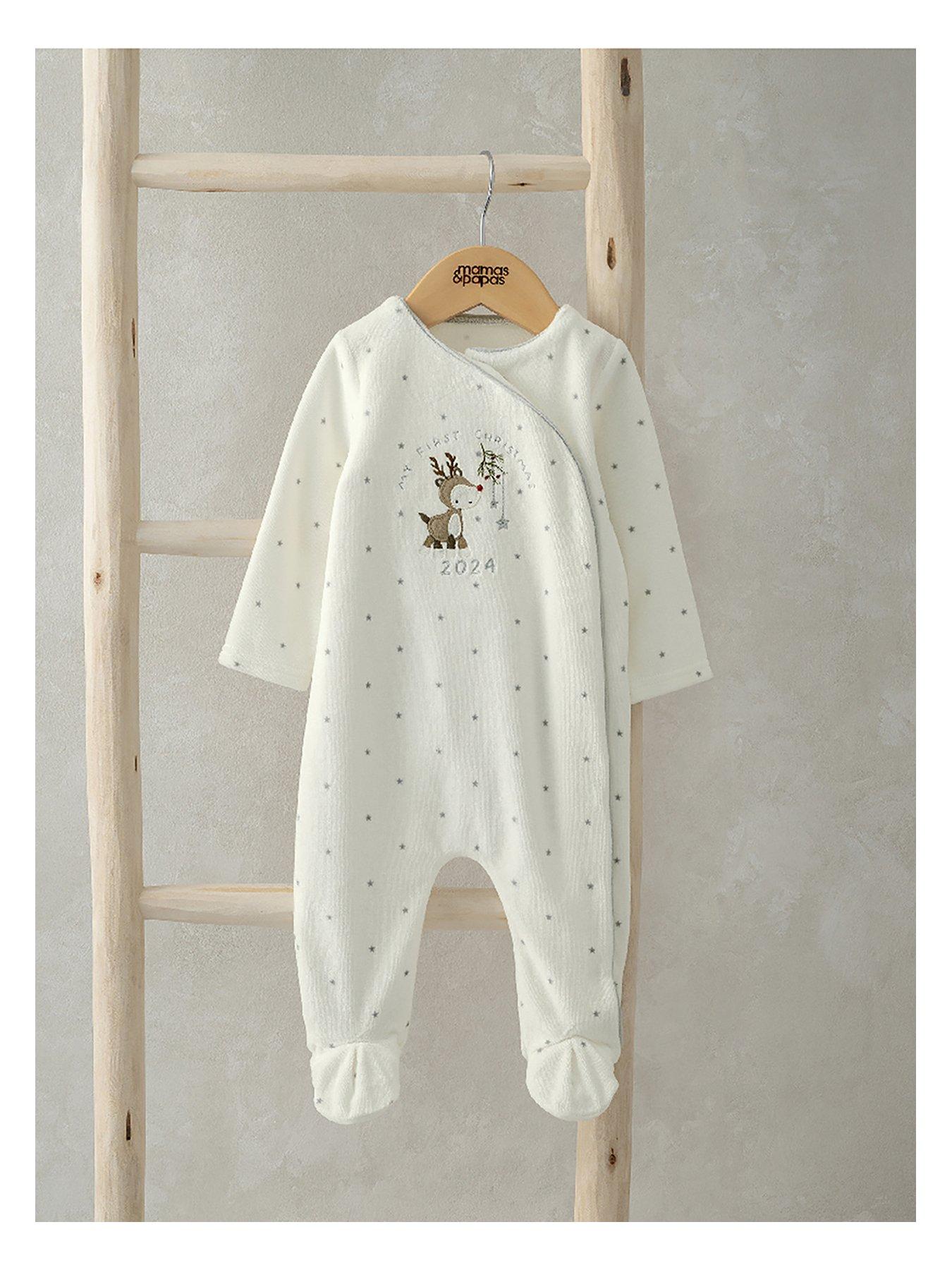 mamas-papas-baby-unisex-my-first-christmas-velour-sleepsuit-whiteback