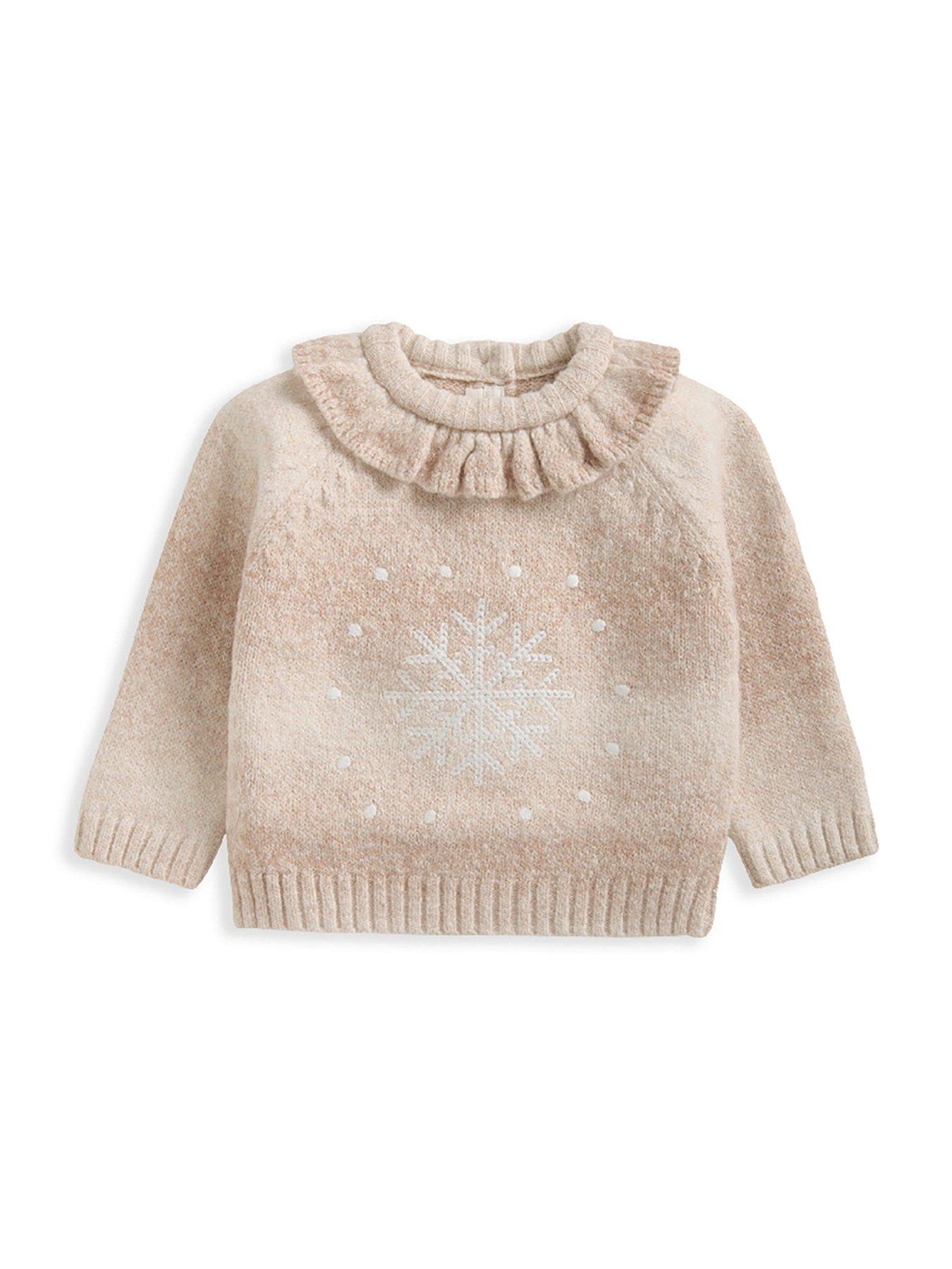 mamas-papas-baby-girls-snowflake-christmas-jumper-pinkstillFront