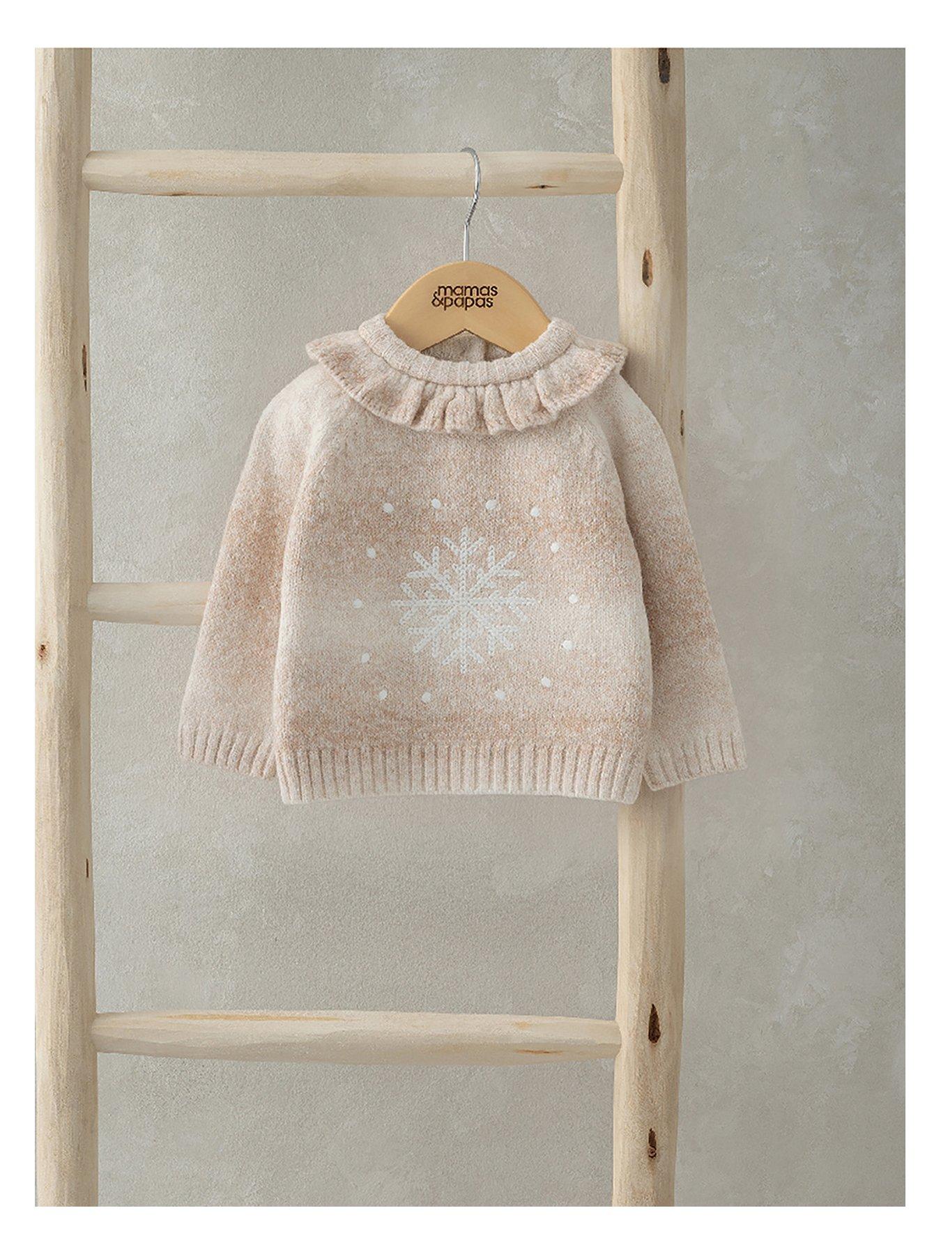 mamas-papas-baby-girls-snowflake-christmas-jumper-pinkback