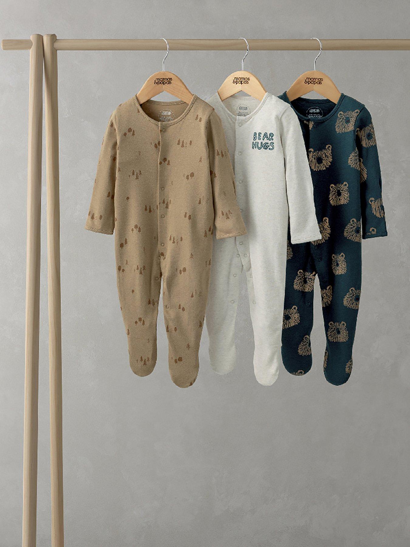 mamas-papas-baby-boys-3-pack-bear-sleepsuits-multistillFront