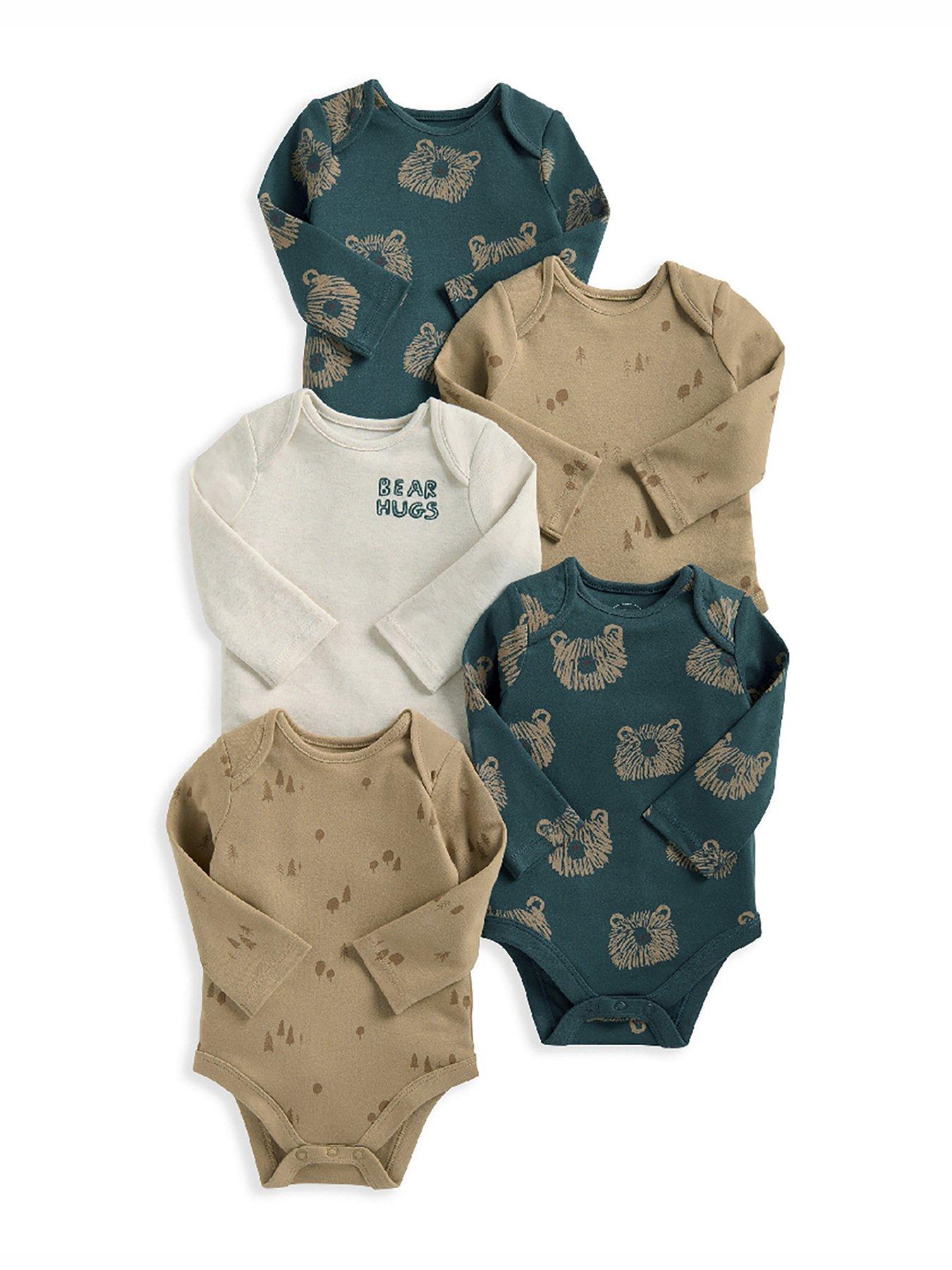 mamas-papas-baby-boys-5-pack-bear-long-sleeve-bodysuits-multi