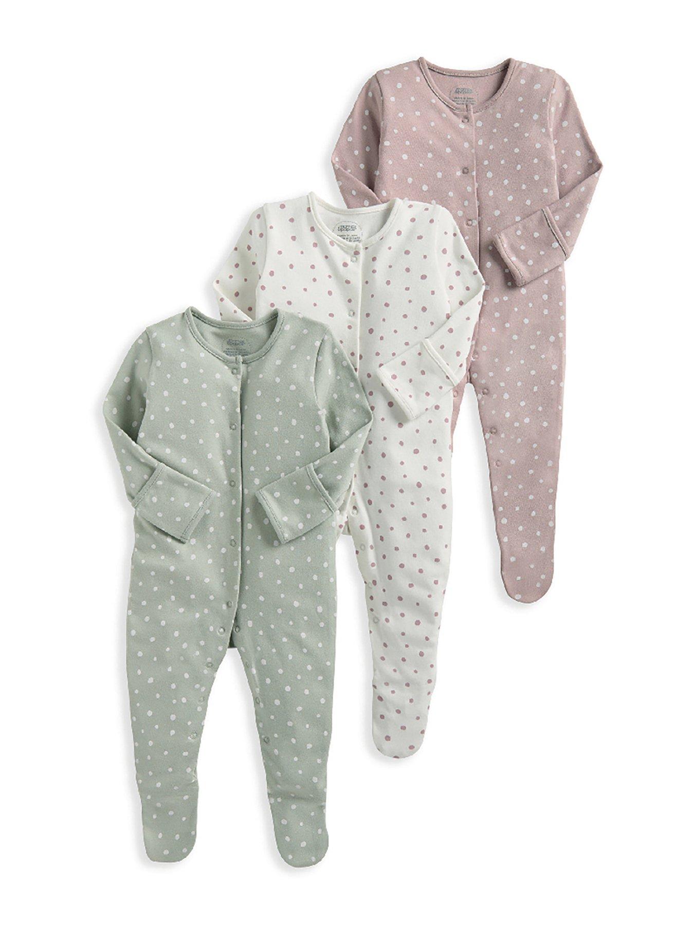 mamas-papas-baby-girls-3-pack-spotty-print-sleepsuits-multi