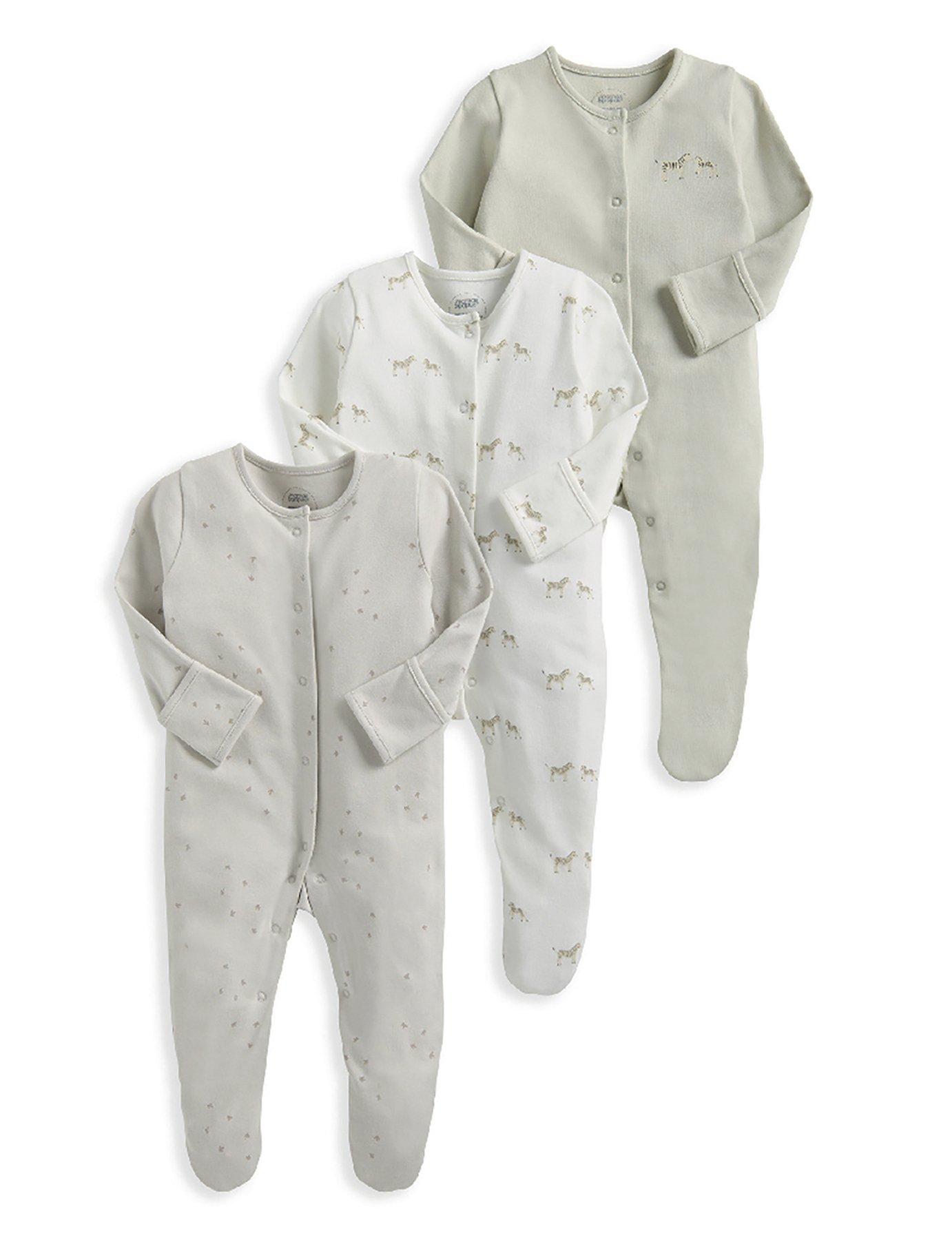 mamas-papas-baby-unisex-3-pack-wild-animals-sleepsuits-brownfront