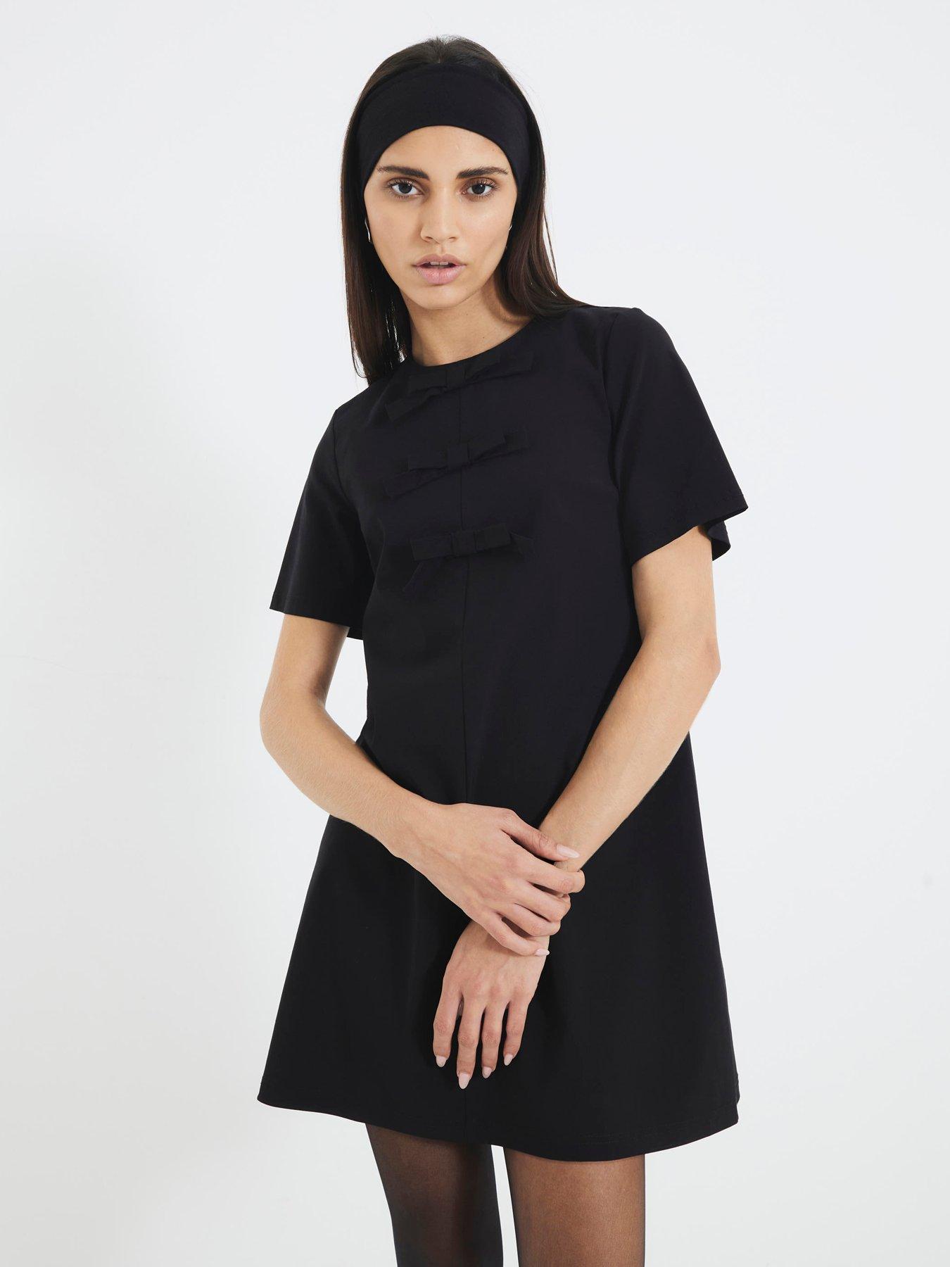 river-island-bow-mini-t-shirt-dress-blackfront