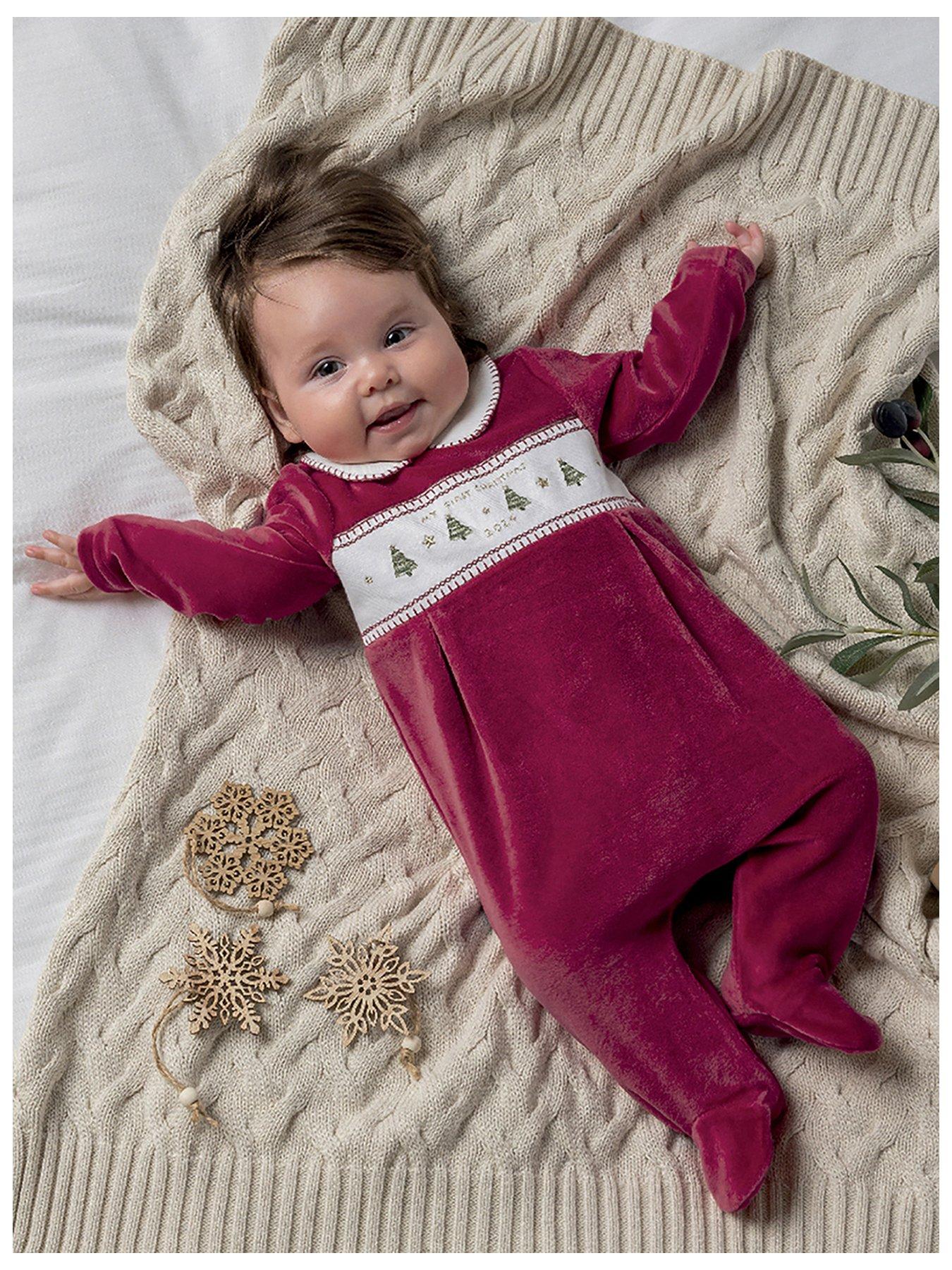 mamas-papas-baby-unisex-my-first-christmas-collared-sleepsuit-red