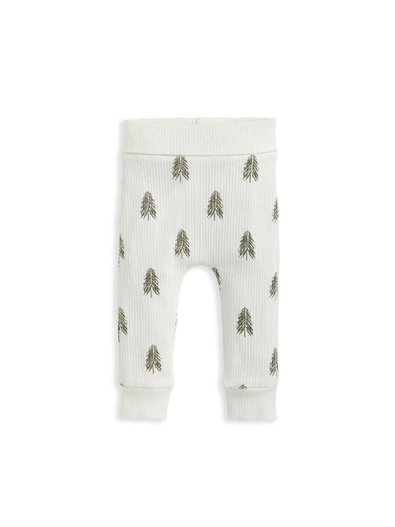 mamas-papas-baby-unisex-2-piece-rib-tree-christmas-print-bodysuit-leggings-set-whiteoutfit