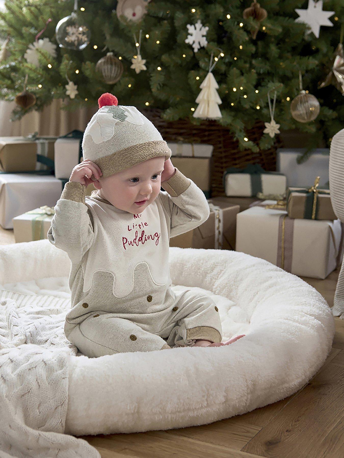 mamas-papas-baby-unisex-2-piece-little-pudding-christmas-romper-hat-set-multifront