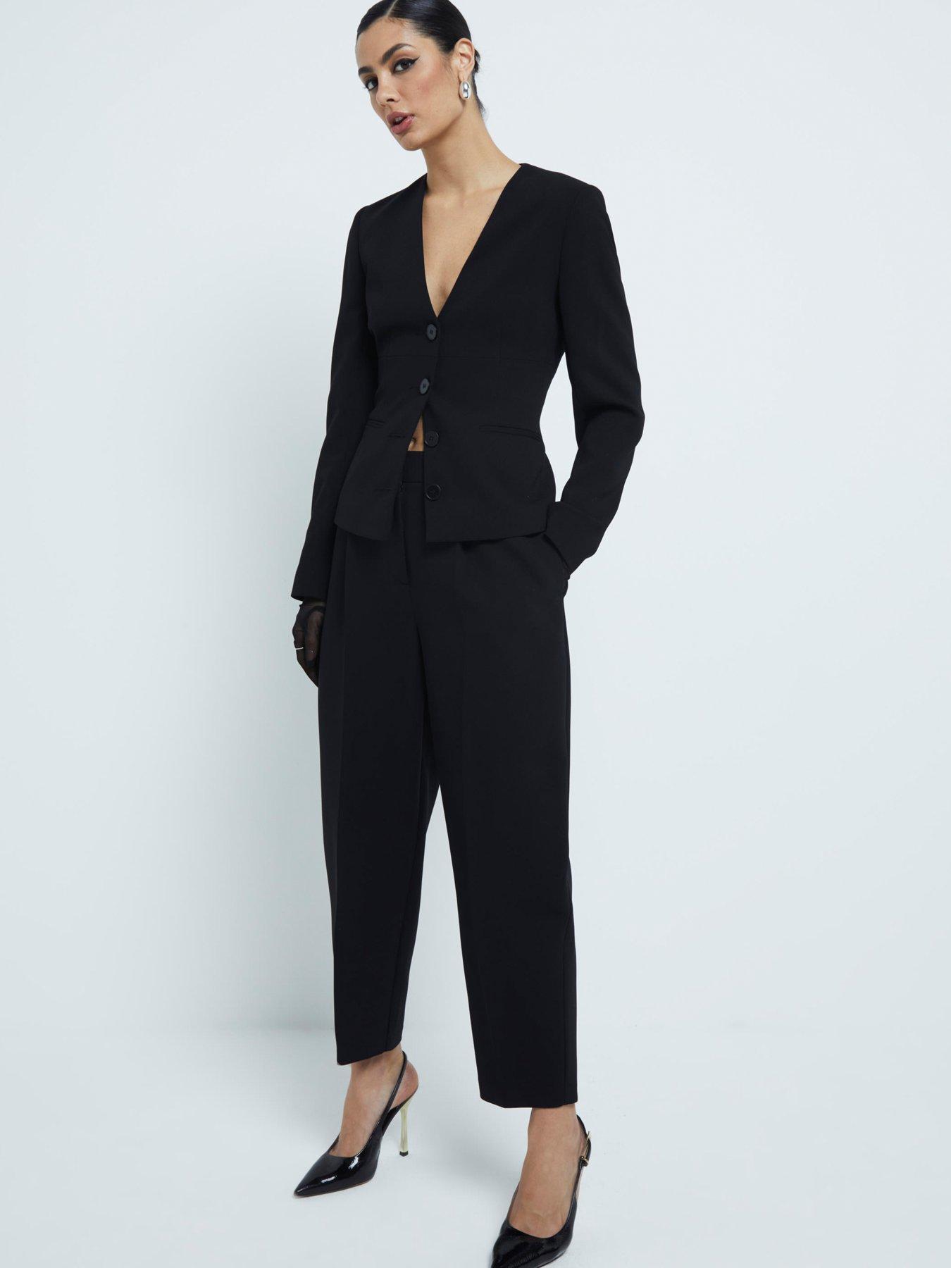 river-island-slim-barrel-leg-trouser-blackstillFront