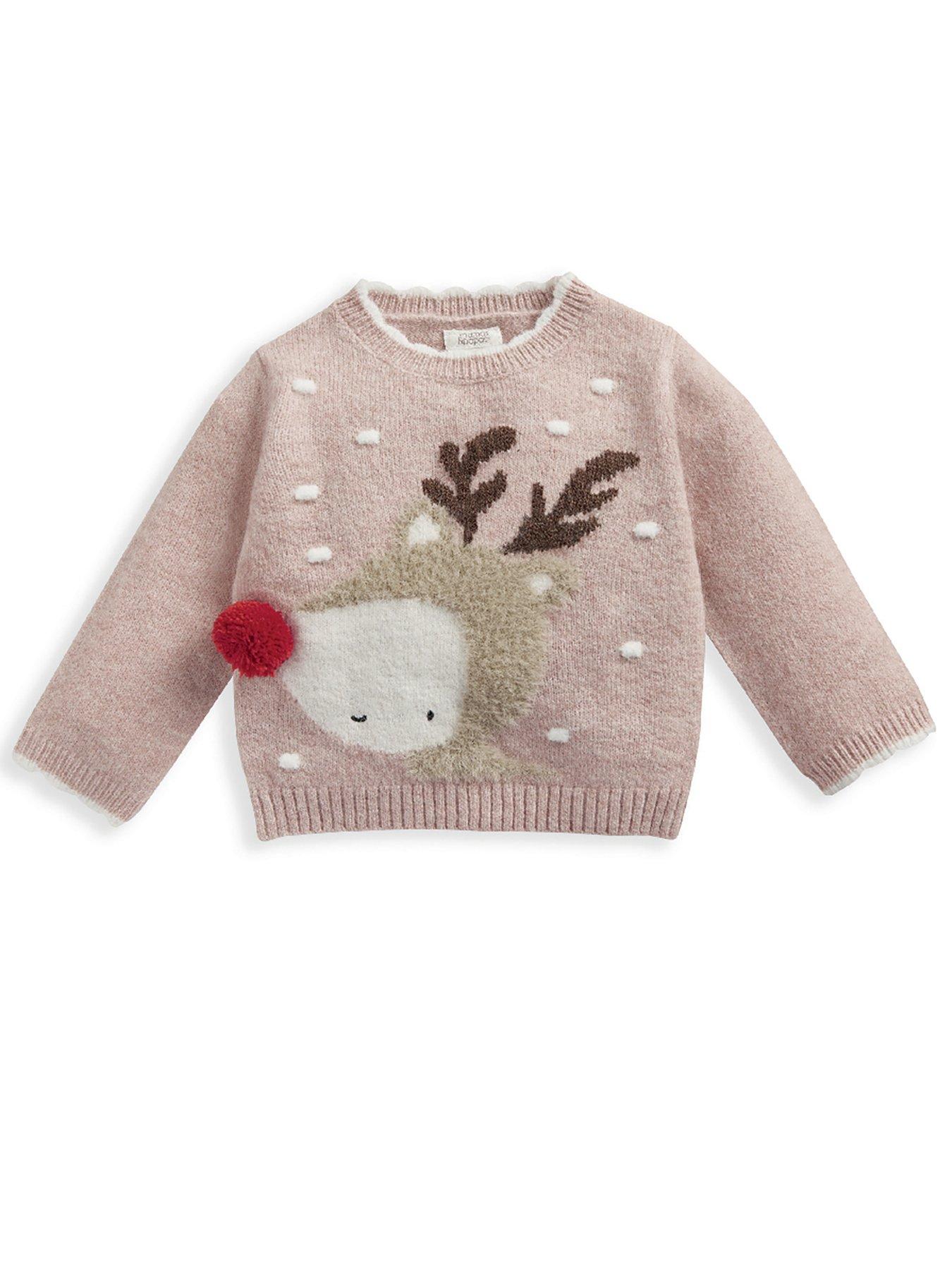 mamas-papas-baby-girls-reindeer-christmas-jumper-pinkstillFront