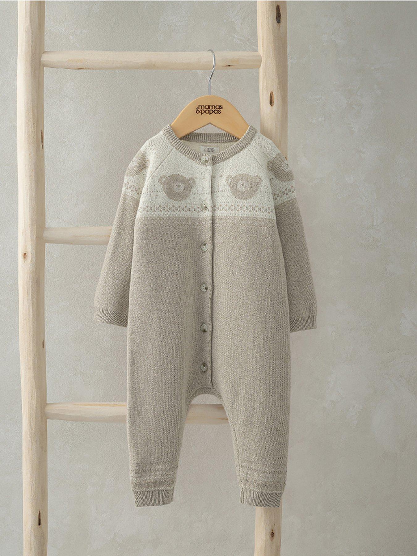 mamas-papas-baby-unisex-teddy-bear-fairisle-knitted-romper-creamstillFront