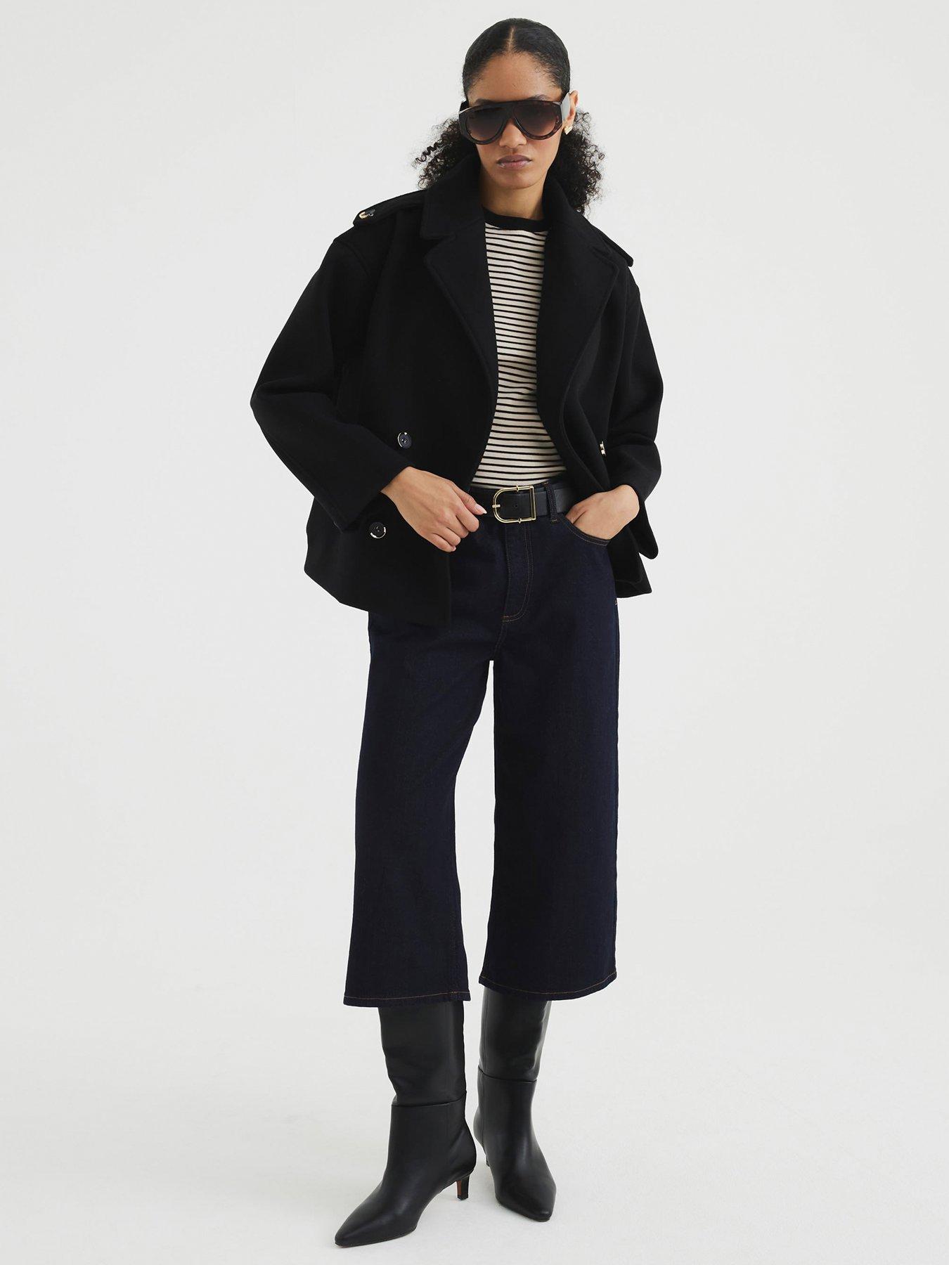 river-island-short-bomber-back-pea-coat-blackback