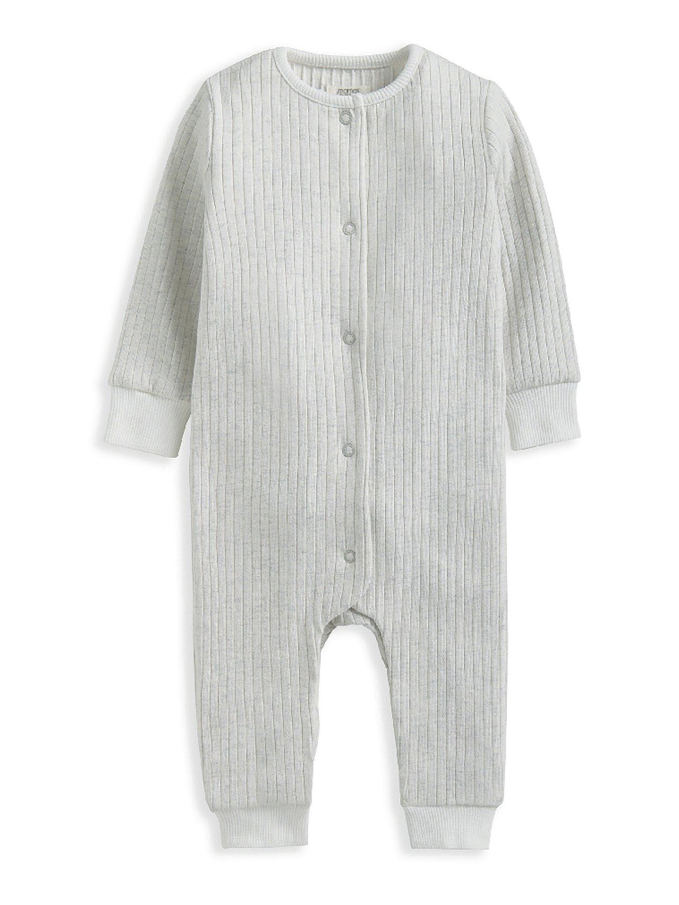 mamas-papas-baby-unisex-ribbed-long-sleeve-romper-grey