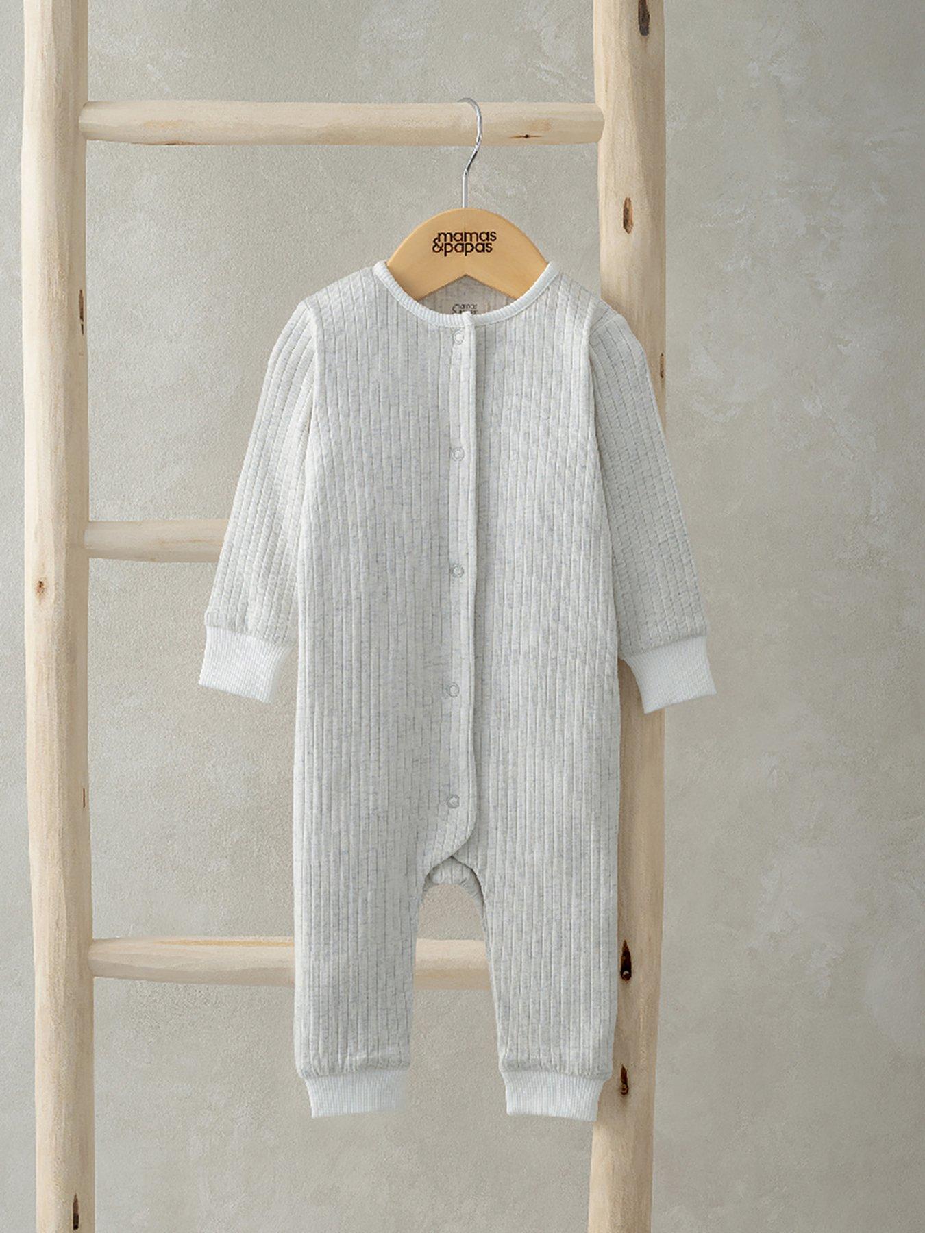 mamas-papas-baby-unisex-ribbed-long-sleeve-romper-greystillFront