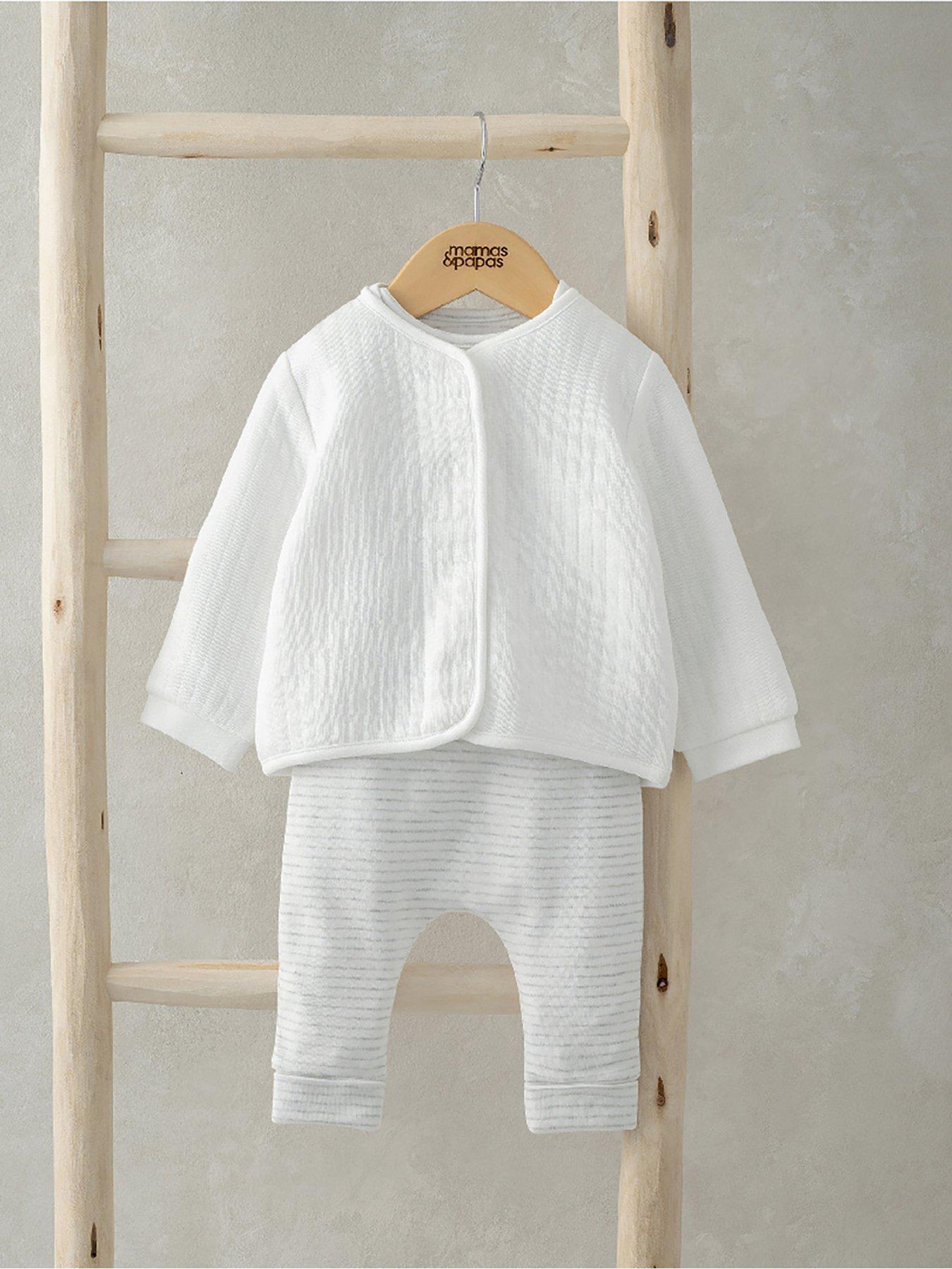 mamas-papas-baby-unisex-3pc-quilted-jacket-bodysuit-leggings-set-whitestillFront