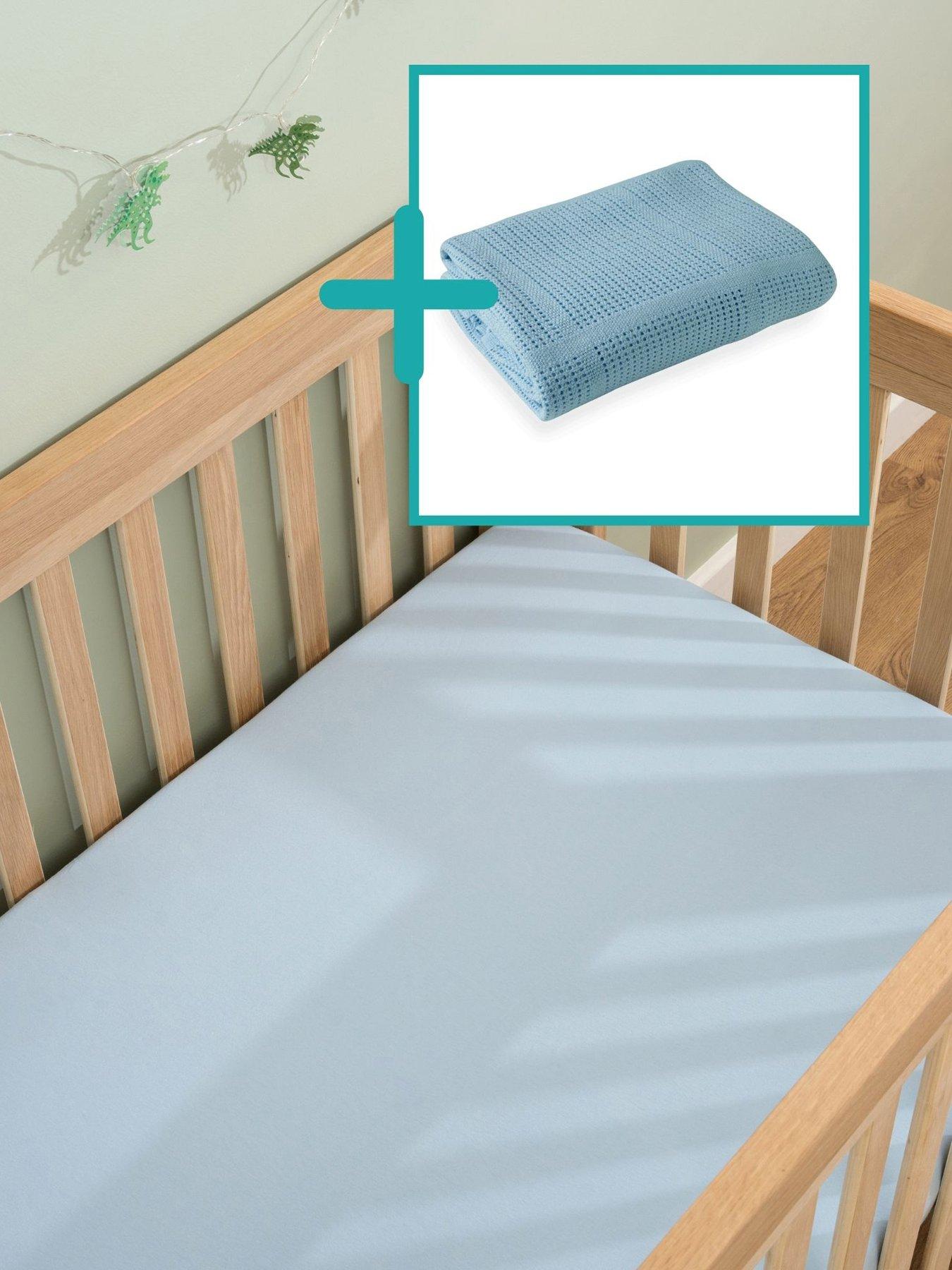 clair-de-lune-cot-bed-sheets-amp-cellular-blanket--nbspblue